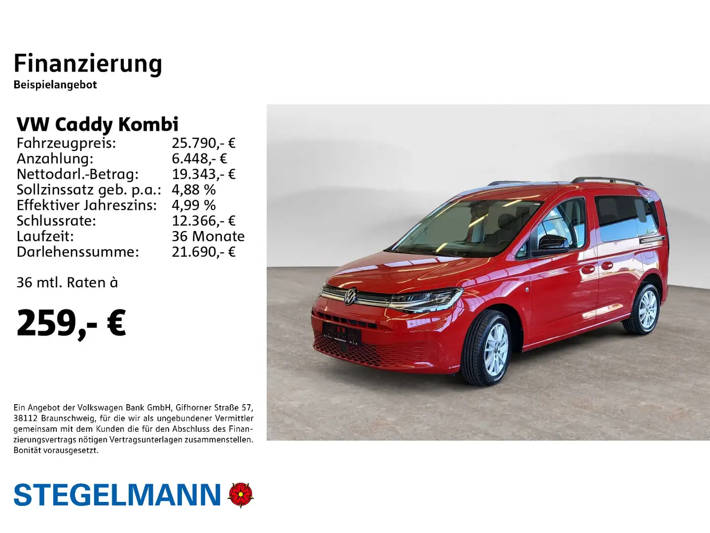 Volkswagen Caddy 1.5 TSI Life *LED*Navi*Kamera*ACC Rot - 2