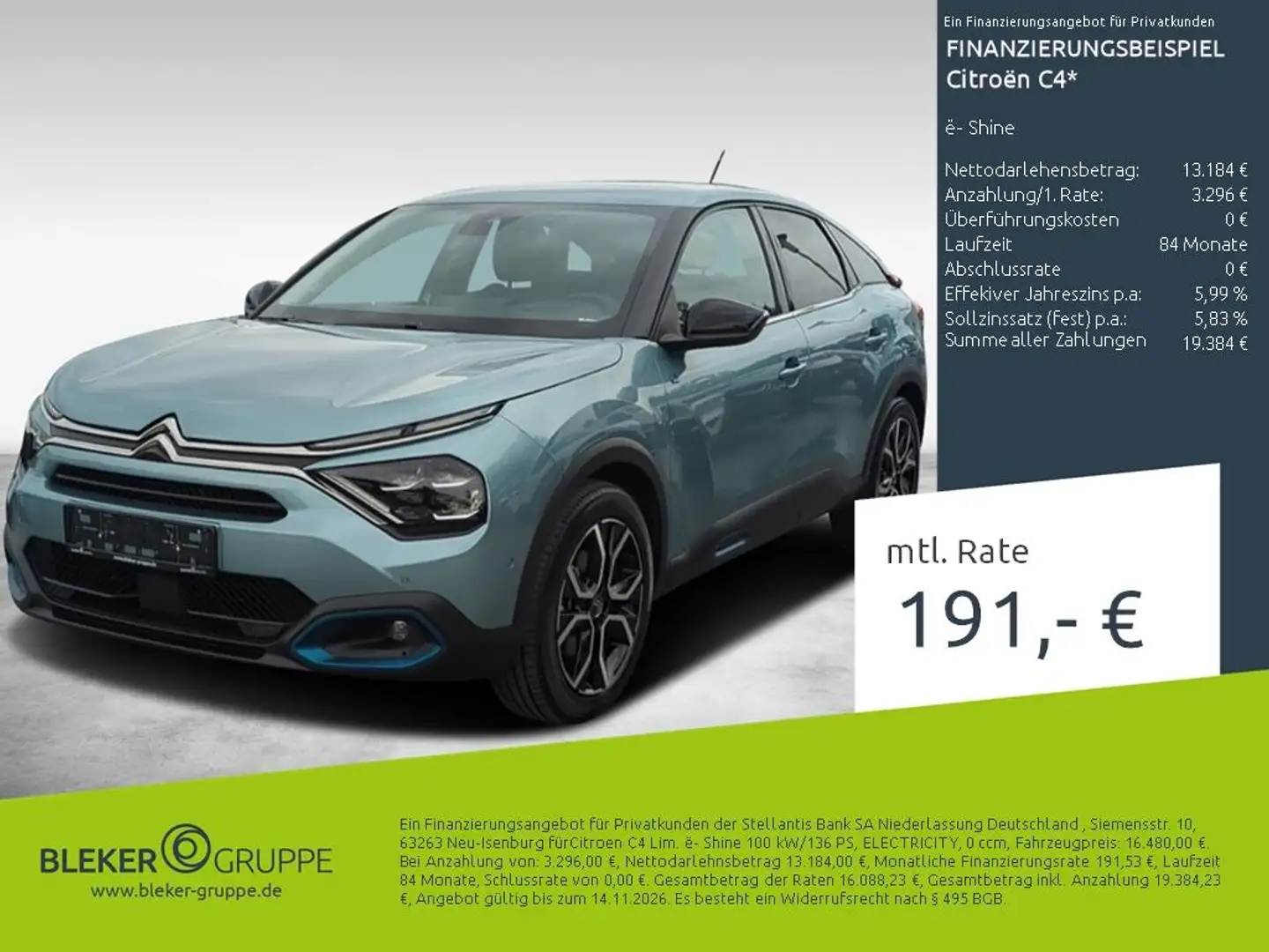 Citroen C4 ë- Shine Blu/Azzurro - 1