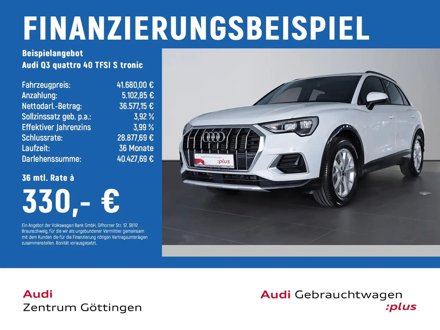 Audi Q3 quattro 40 TFSI S tronic advanced +AHK+SOUND Weiß - 2