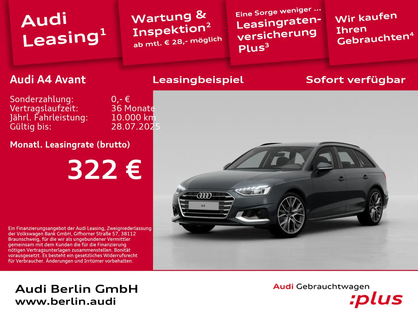Audi A4 Advanced 30 TDI S tr. Gris - 1