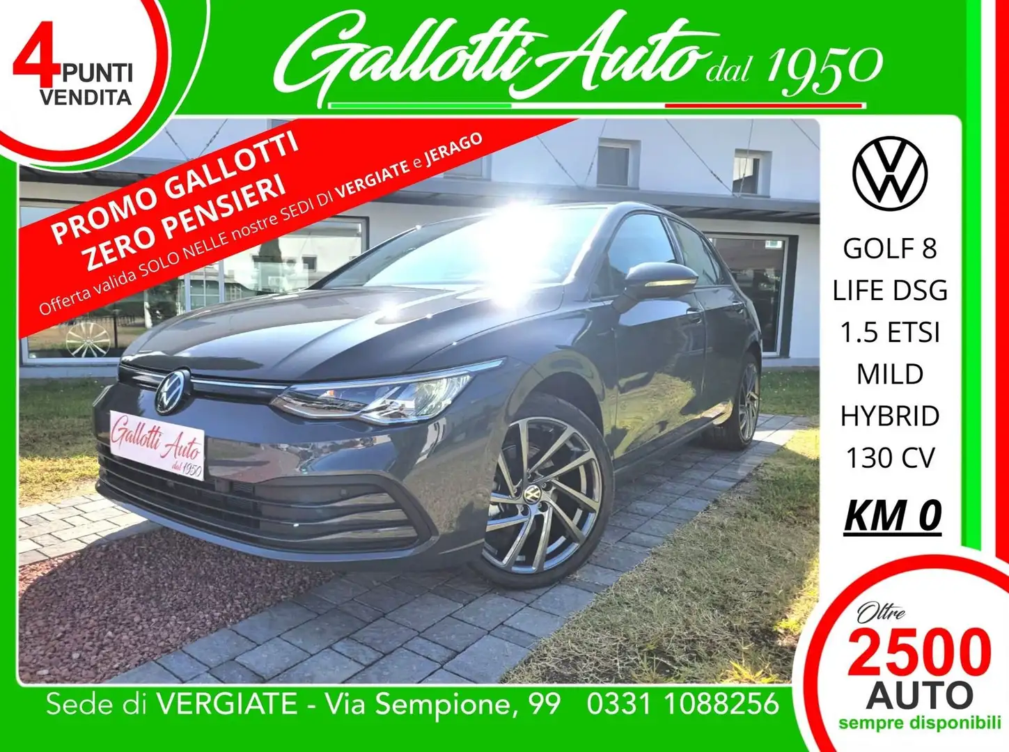Volkswagen Golf 1.5 eTSI 130CV DSG Life-PROMO GALLOTTI Ø PENSIERI Grigio - 1