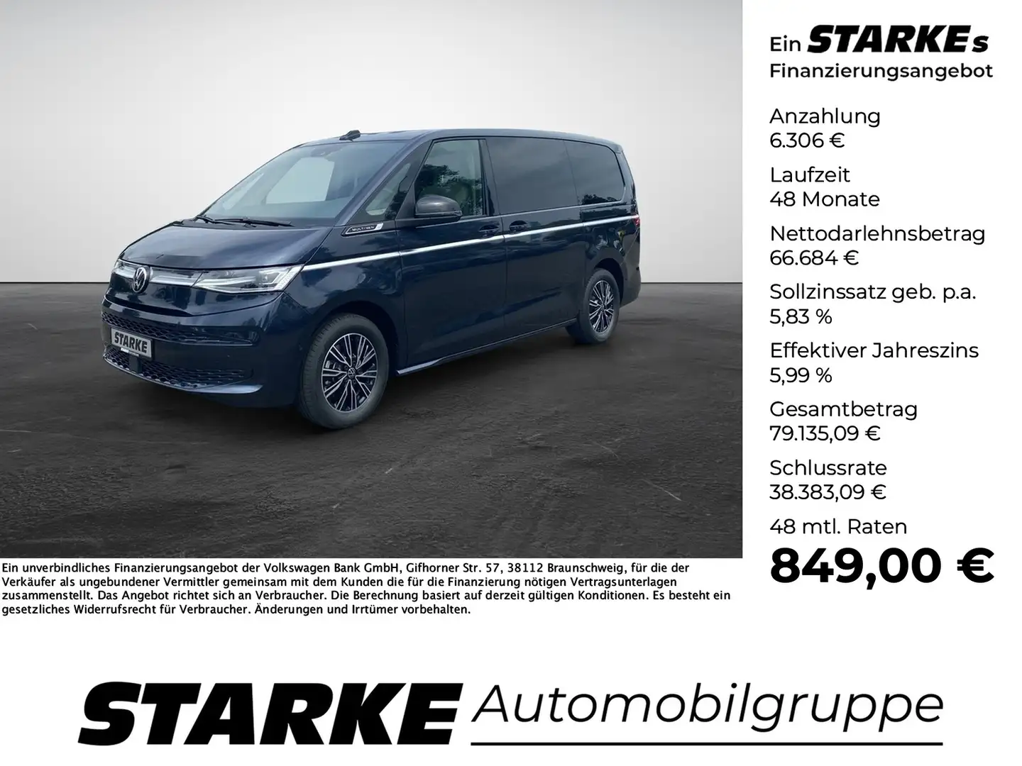 Volkswagen T7 Multivan 1.5 eHybrid 4Motion DSG Style lang Blau - 1