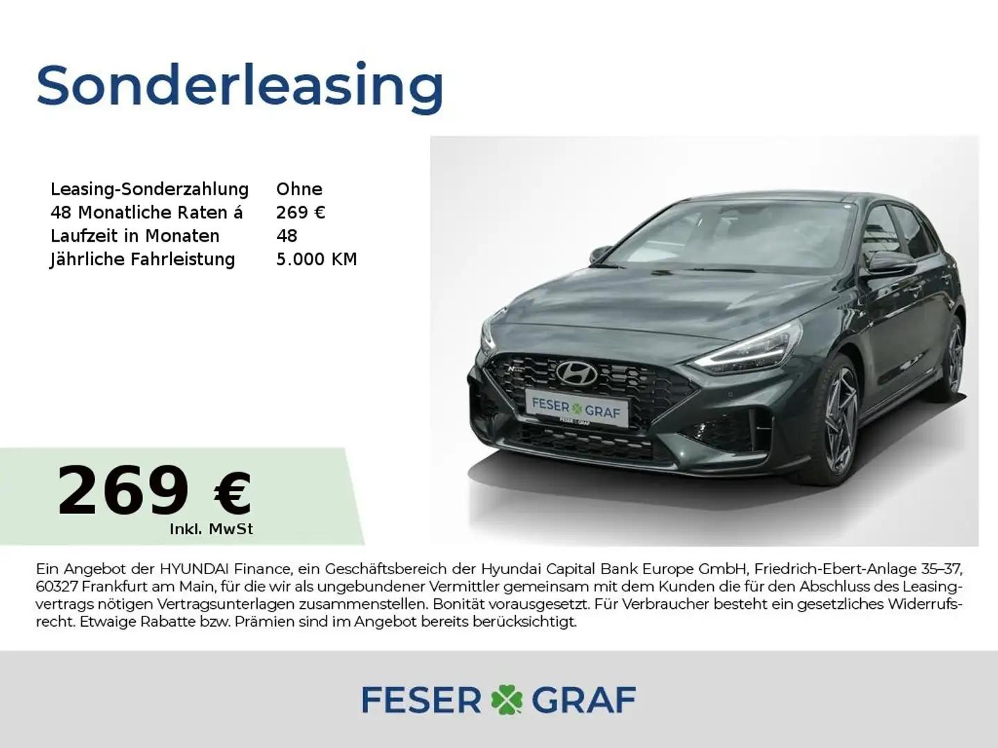 Hyundai i30 N-LINE PANO NAVI LED SHZ LHZ CARPLAY KLIMA Vert - 1