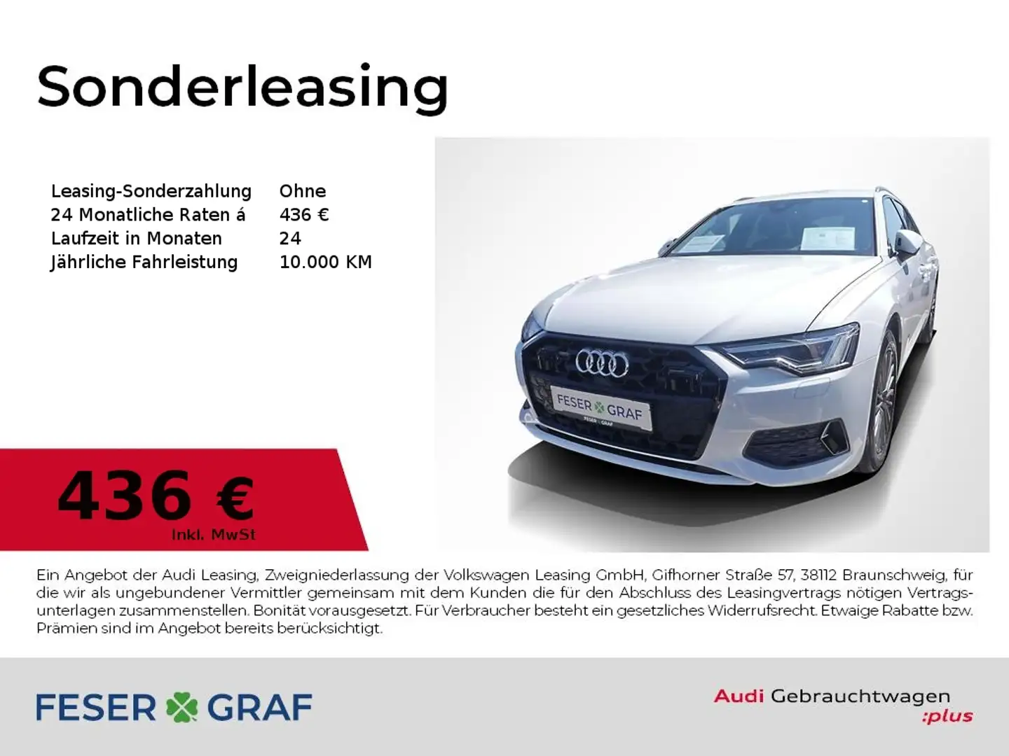 Audi A6 Avant 45 TDI qu. advanced Matrix 360° ACC 18" Weiß - 1