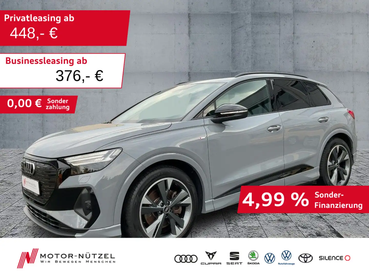 Audi Q4 e-tron 50 QU S-LINE MATRIX+NAV+PDC+GRA+AHK+20 Grau - 1