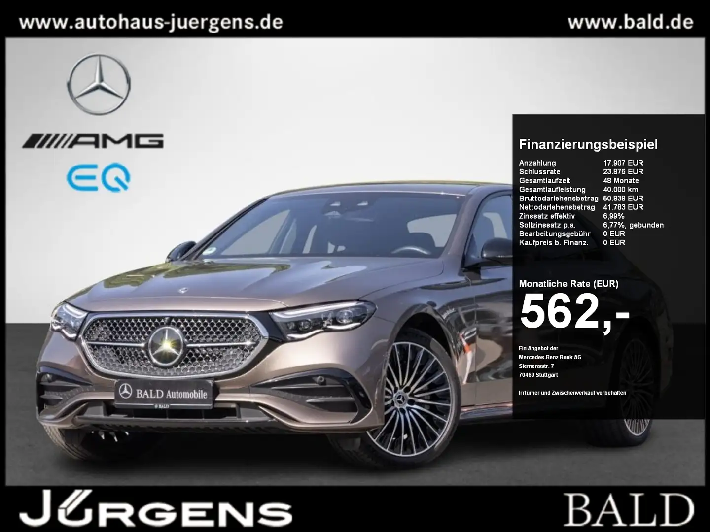 Mercedes-Benz E 300 e AMG/Digital/360/Memo/Totw/DAB/Night/20" Brun - 1