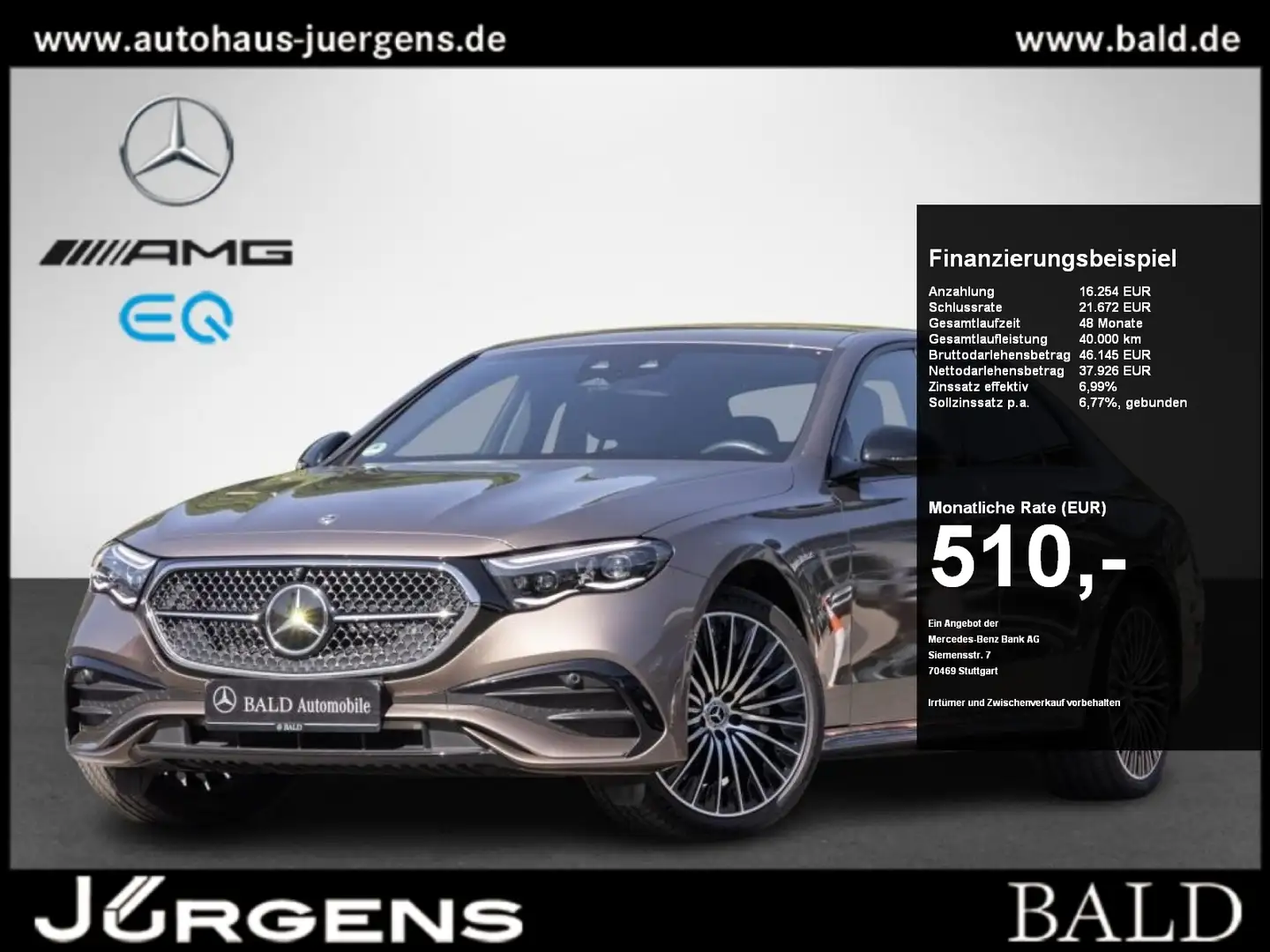 Mercedes-Benz E 300 e AMG/Digital/360/Memo/Totw/DAB/Night/20" Brun - 1