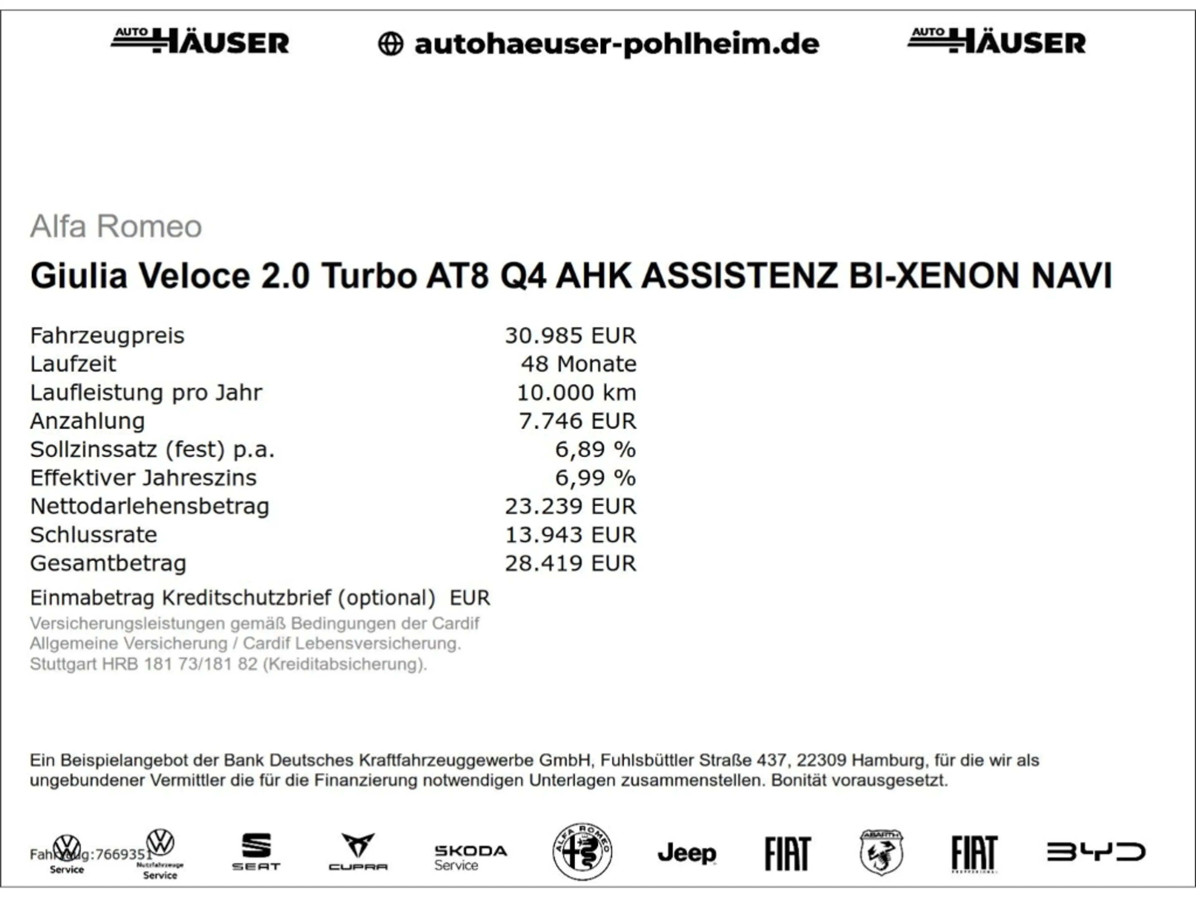 Alfa Romeo Giulia Veloce 2.0 Turbo AT8 Q4 AHK ASSISTENZ BI-XENON NAV — photo 2