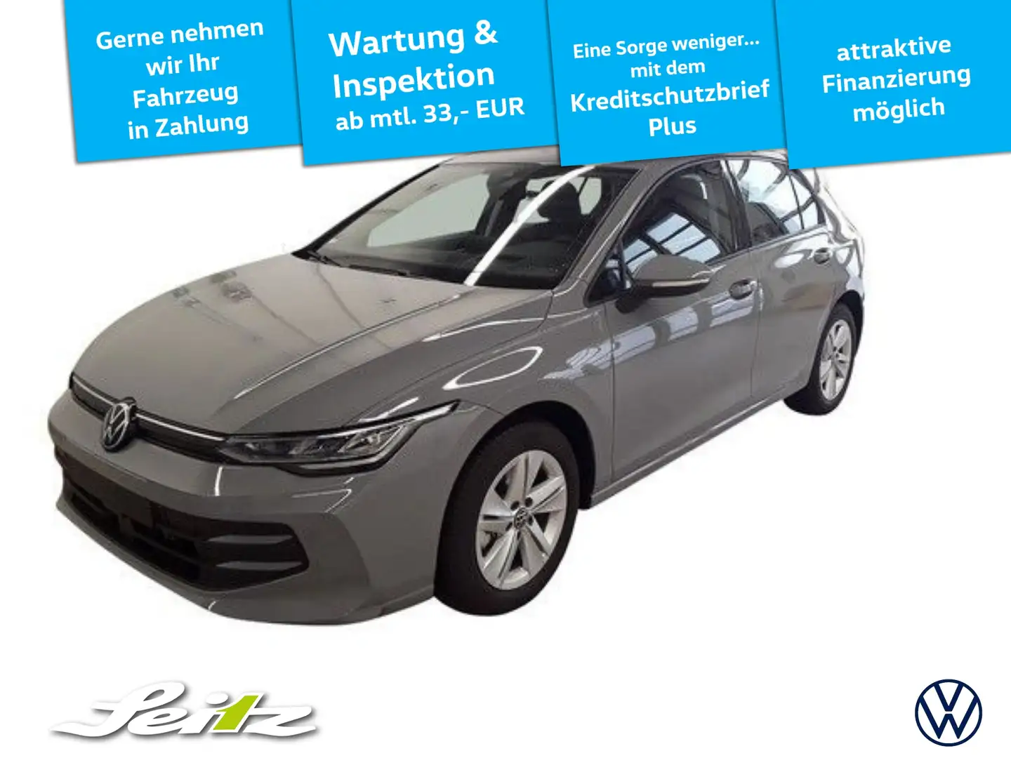 Volkswagen Golf VIII 1.5 TSI Life *HEAD-UP*LED*PDC*NAVI* Szary - 1