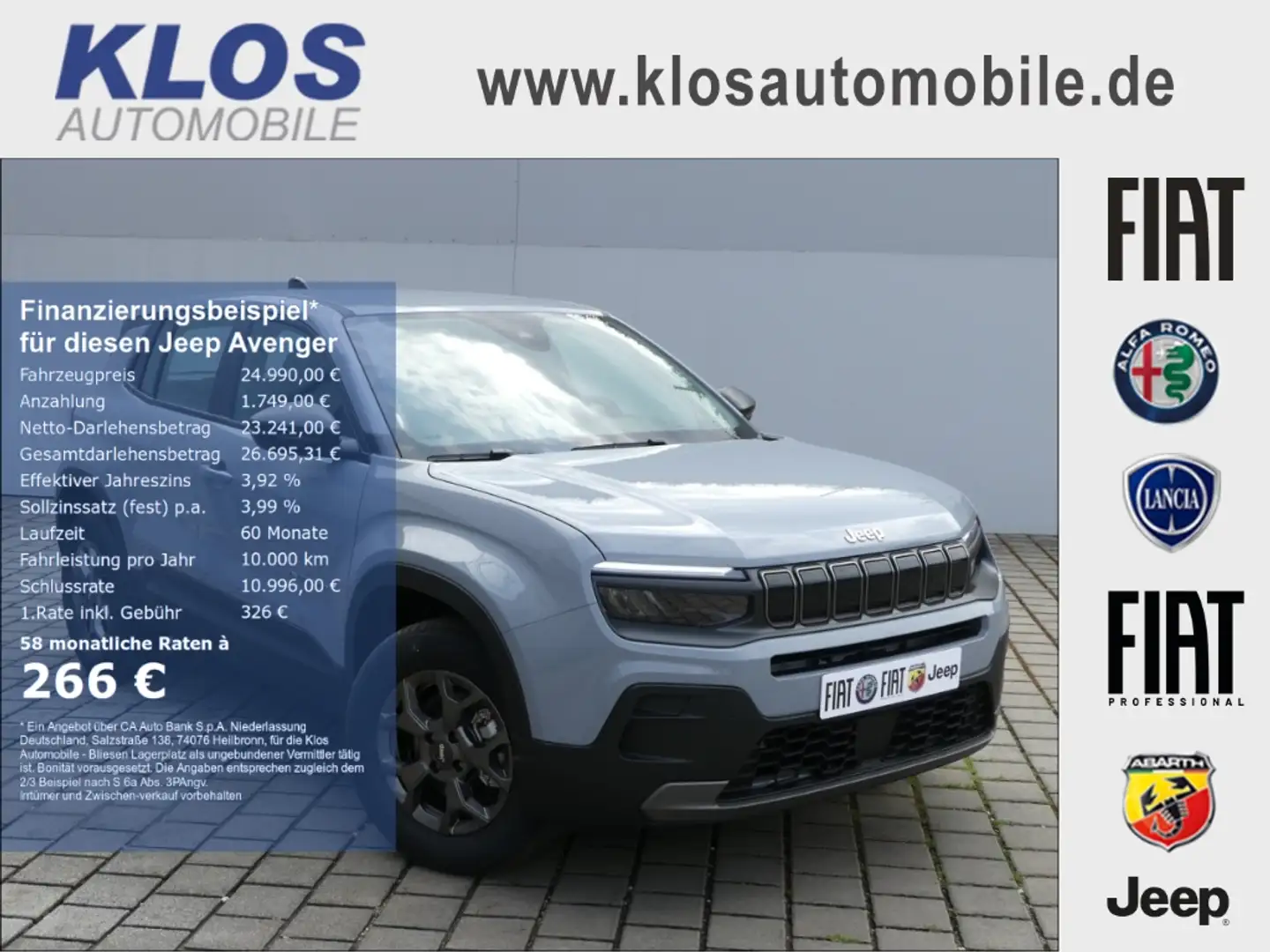 Jeep Avenger LONGITUDE e-Hybrid 1.2 110PS DCT6 WINTER Šedá - 1