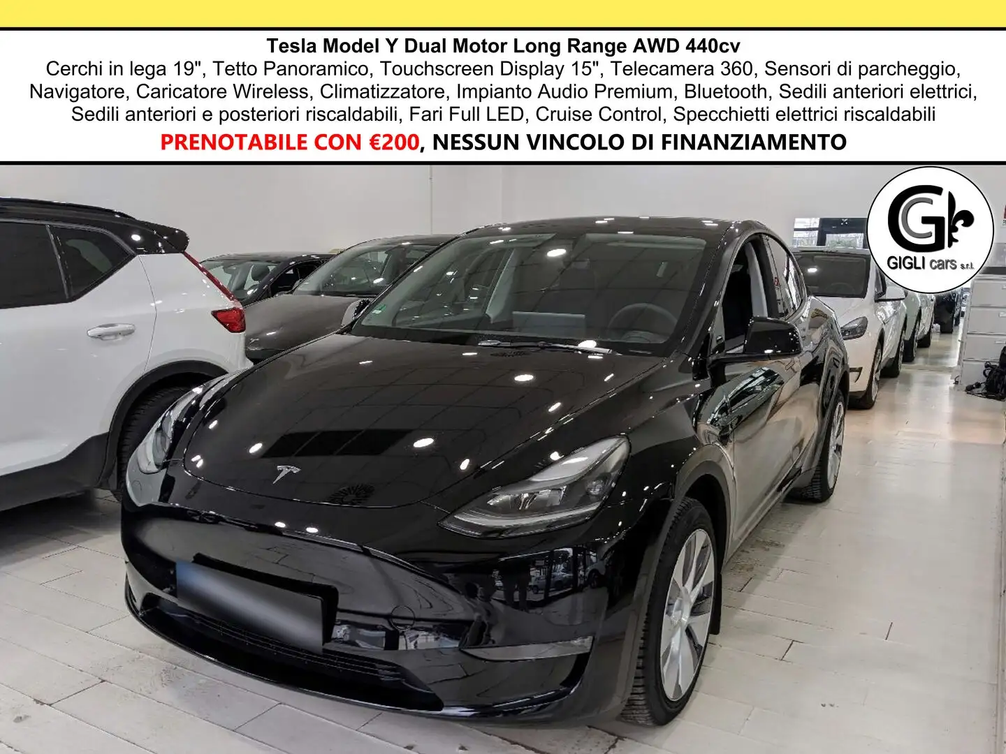 Tesla Model Y 440 cv, AWD, Tetto Panoramico, Autonomia WLTP 533k Black - 1