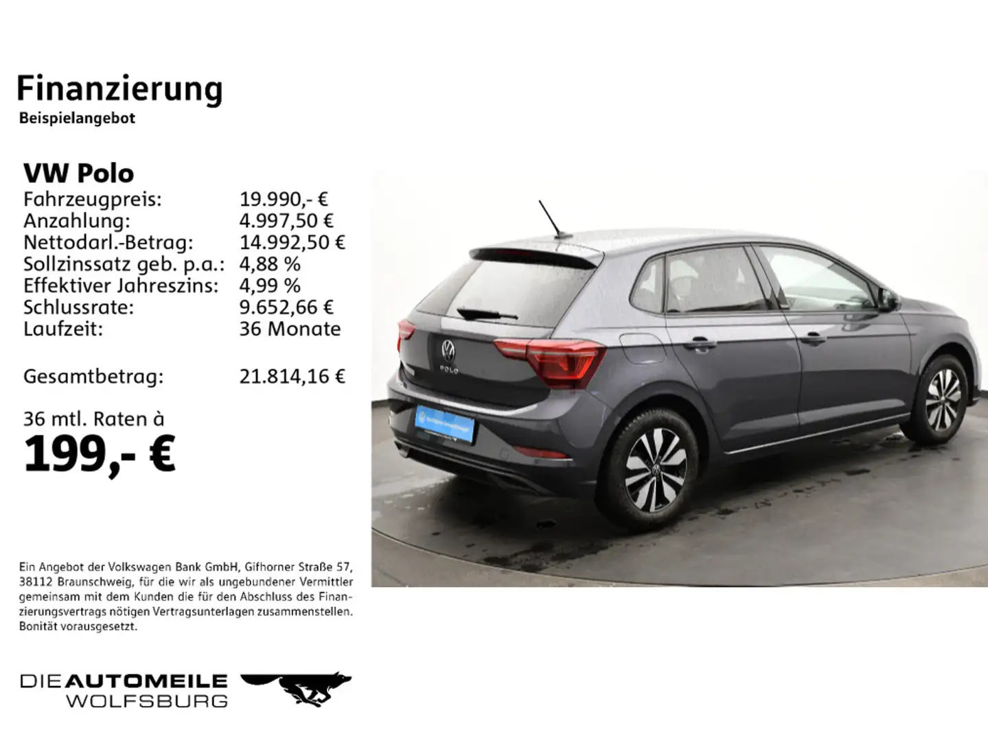 Volkswagen Polo 6 VI 1.0 TSI Move ACC/Rückkam/Multilenk Grau - 2