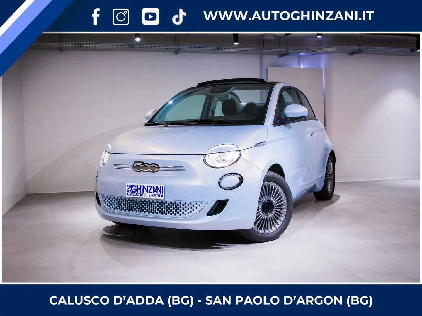 Fiat 500e Cabrio 42 kWh - "PREZZO VERO" Blauw - 1