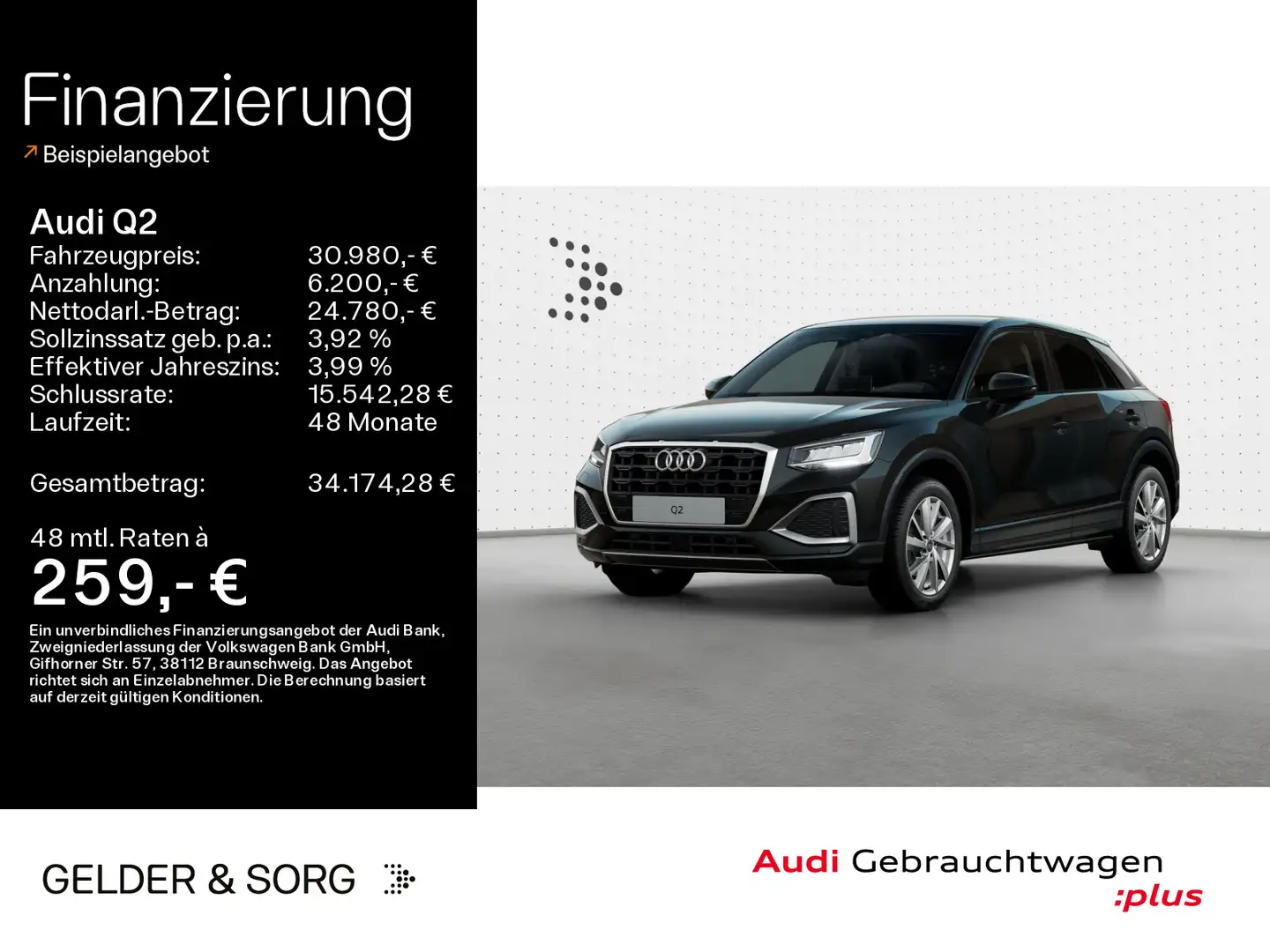 Audi Q2 35 TFSI advanced LED*RFK*Virtual*Navi Schwarz - 1