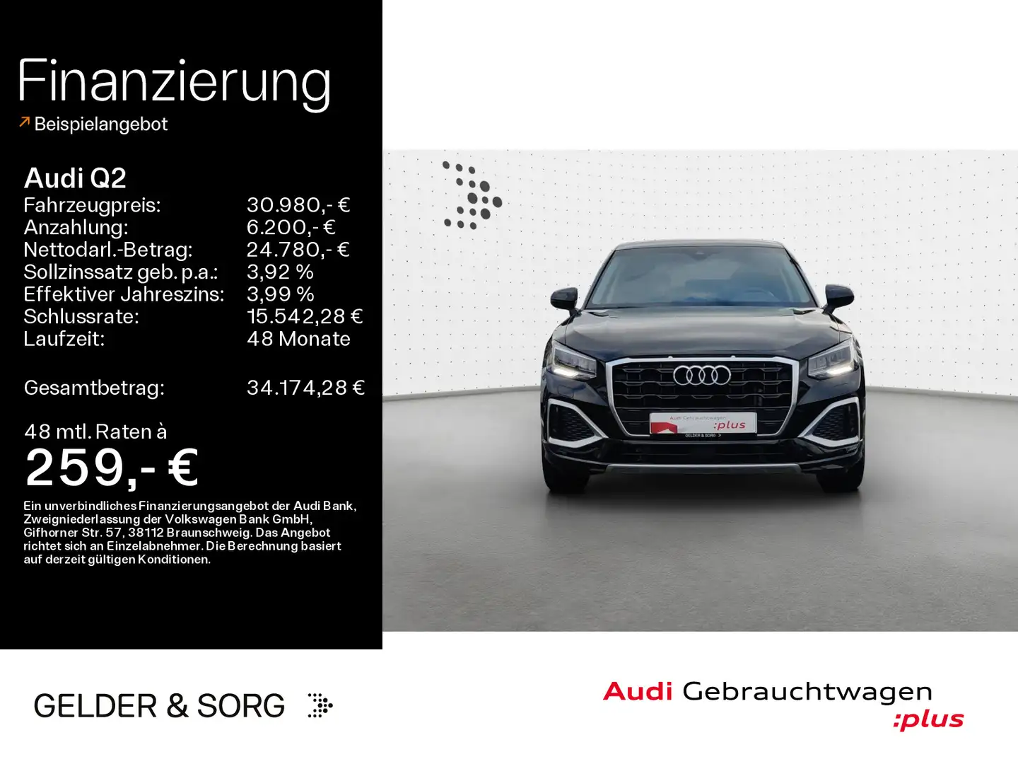 Audi Q2 35 TFSI advanced LED*RFK*Virtual*Navi Schwarz - 1