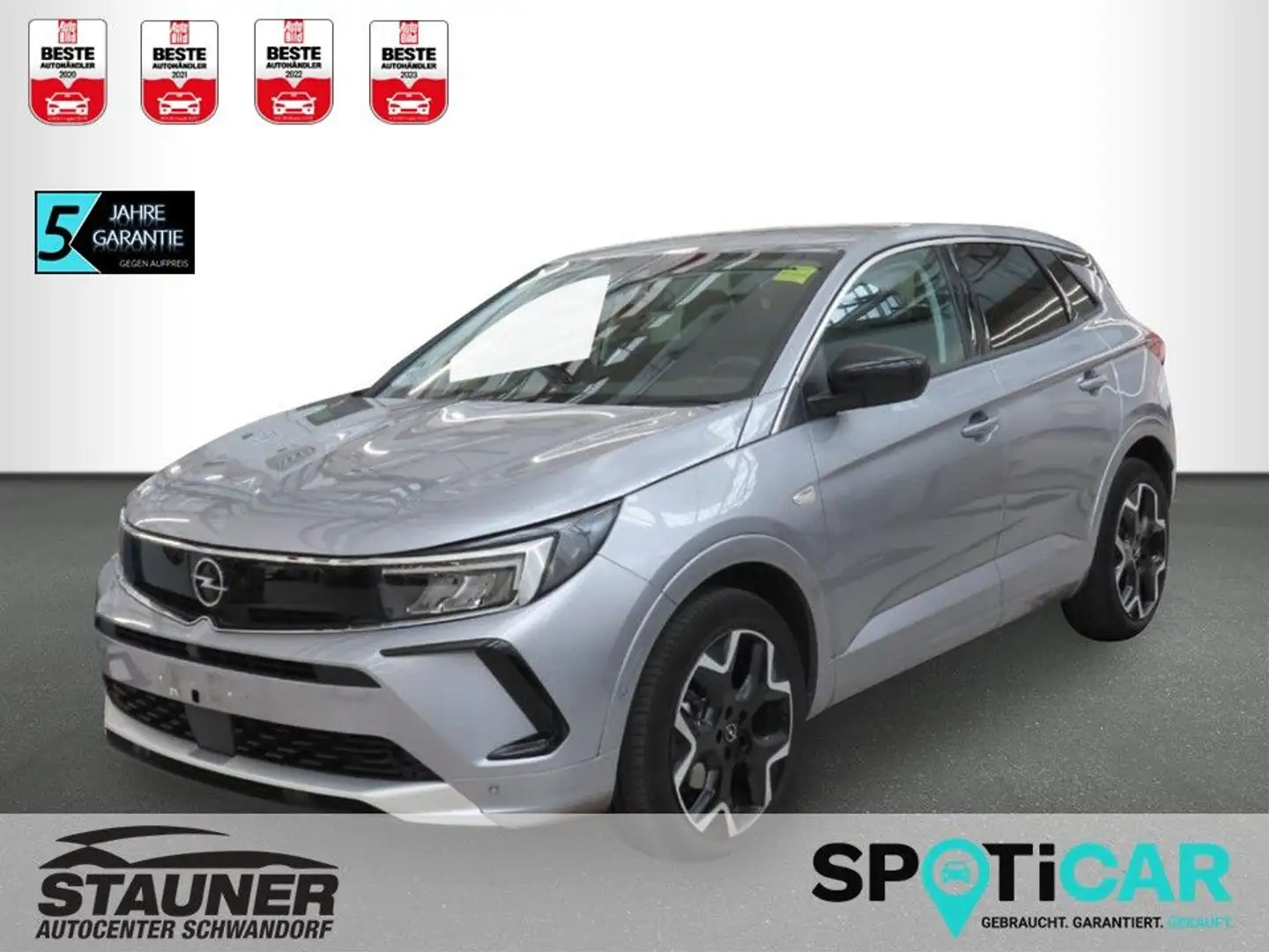 Opel Grandland X GRANDLAND Elegance  1.2 TURBO S/S AT8 *AHK*PDC* Срібний - 1