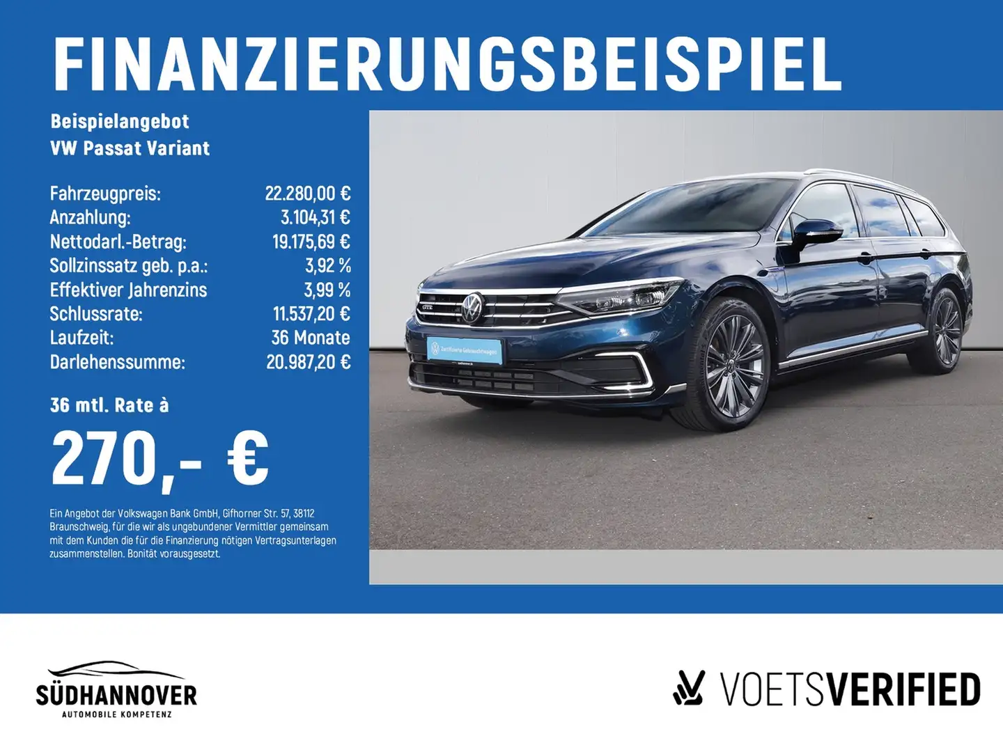 Volkswagen Passat Variant GTE 1.4 TSI DSG AHK+NAVI+STANDH. Blau - 2