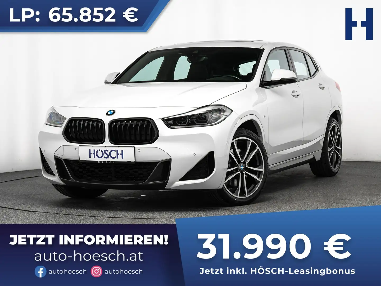 BMW X2 xDrive20d M Sport LEDER 19er PANO KAMERA KEYLESS Weiß - 1