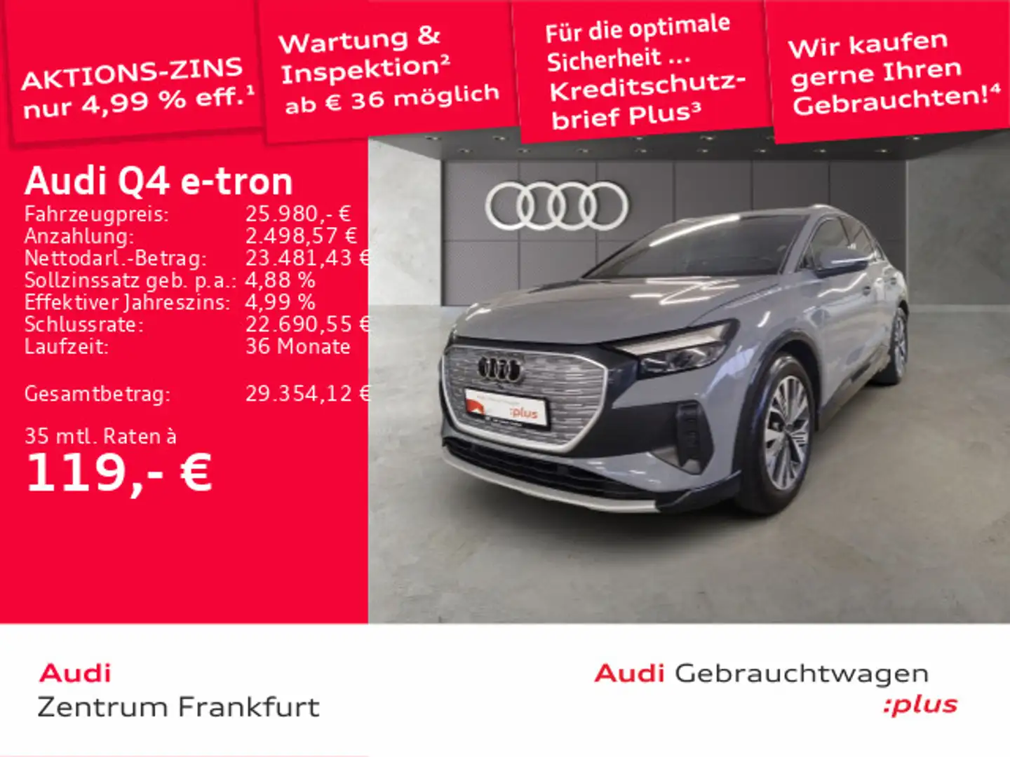 Audi Q4 e-tron Q4 40 e-tron advanced LED Navi Tempomat VC DAB Grijs - 1