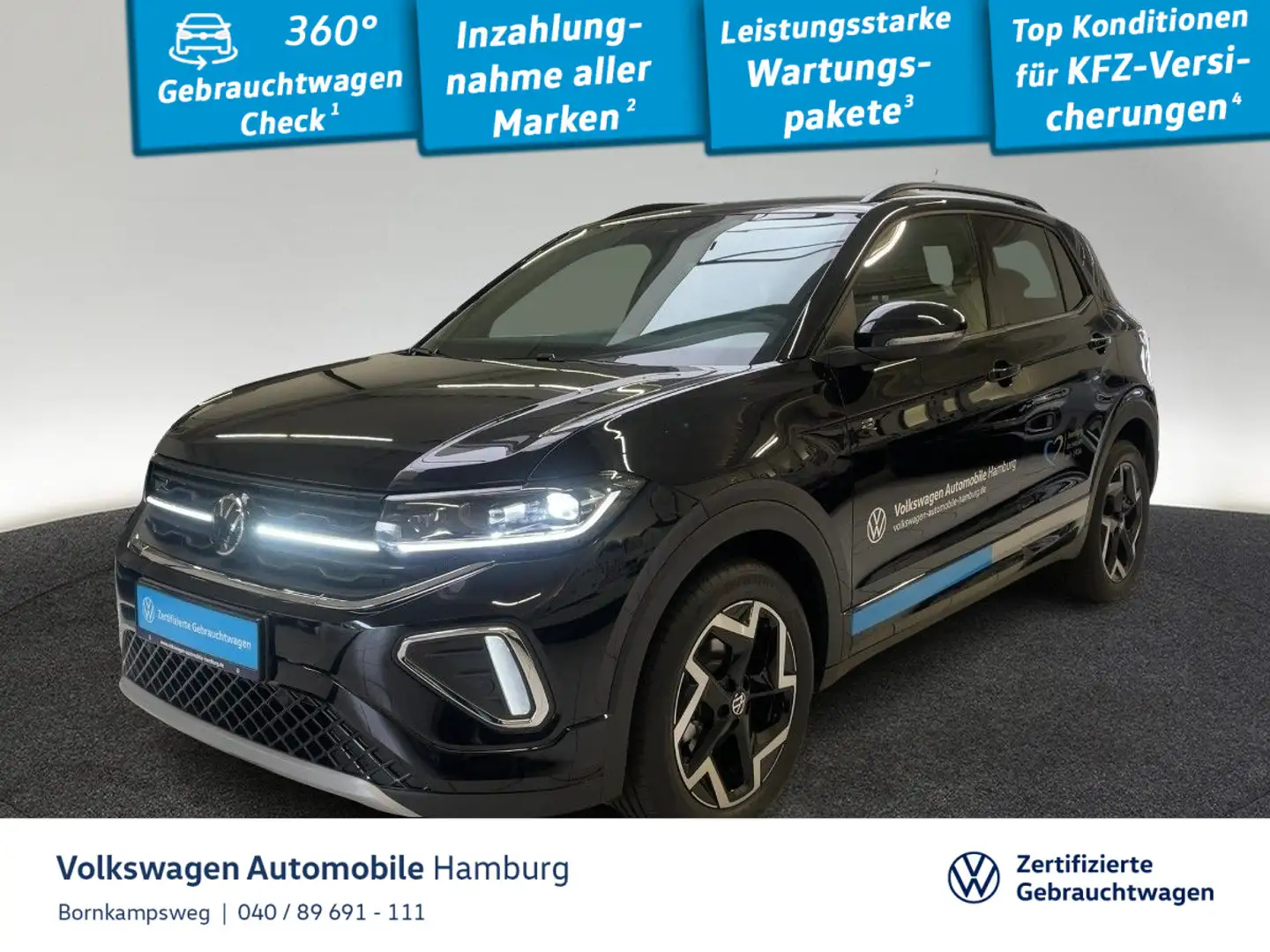 Volkswagen T-Cross 1.0 TSI R-Line DSG Rückfkamera Navi Schwarz - 1
