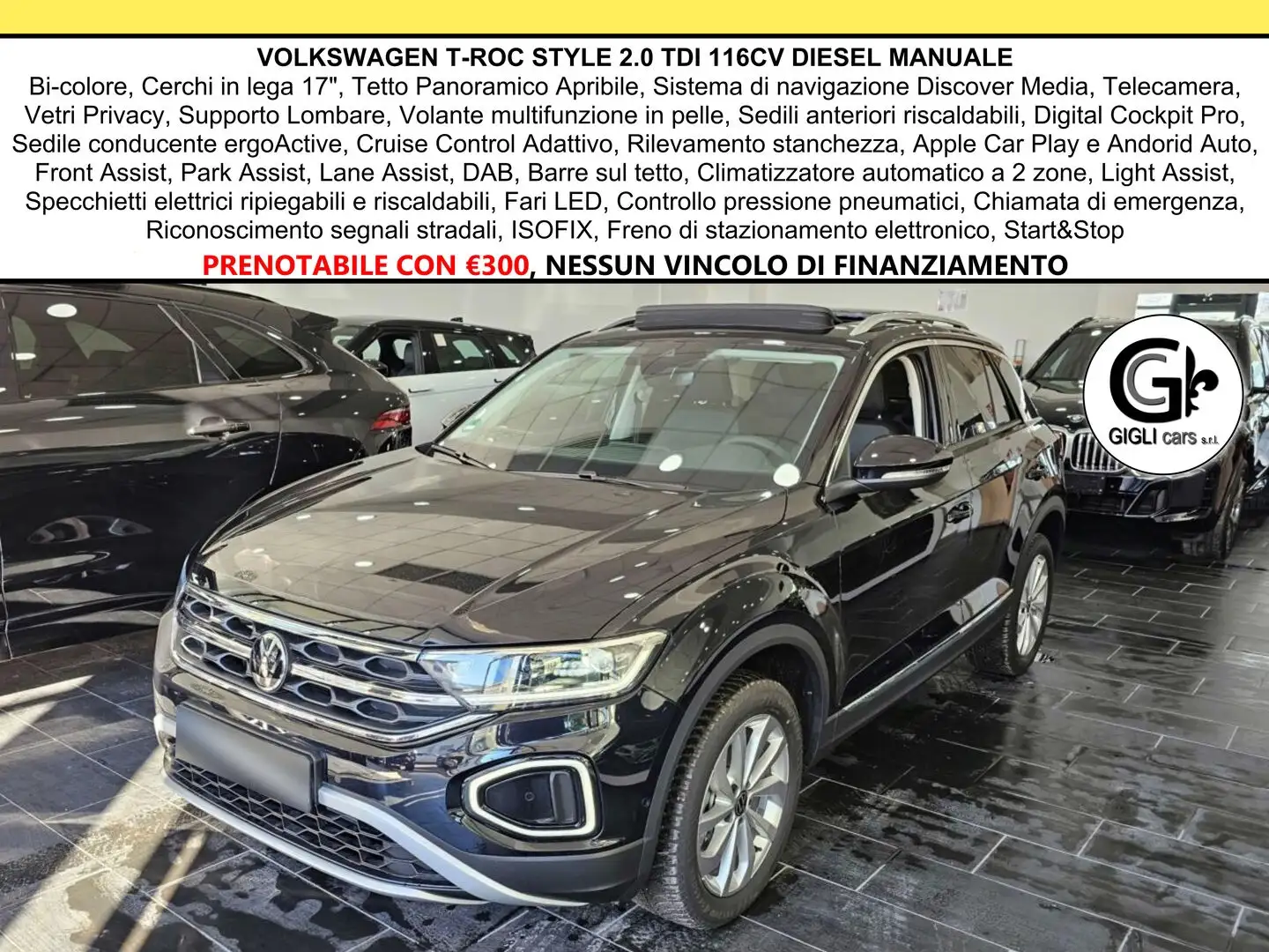 Volkswagen T-Roc 2.0 tdi Style 115cv Nero - 1