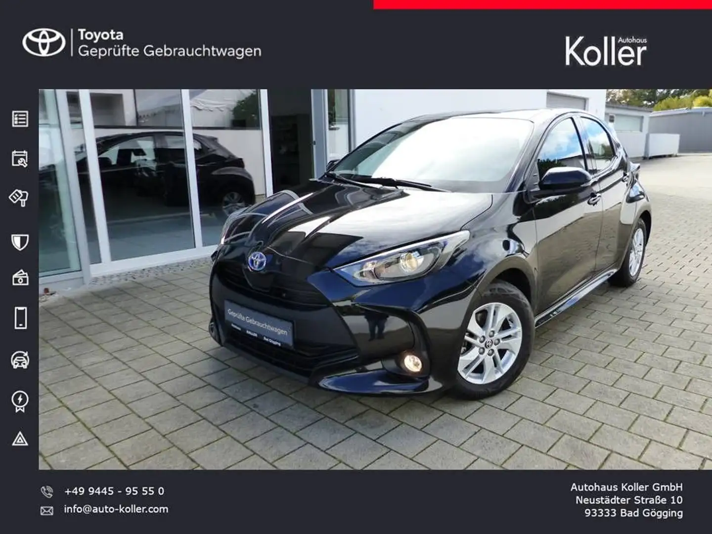 Toyota Yaris 1.5 Hybrid Klimaautom. Kamera Sitzhzg Alu Schwarz - 1