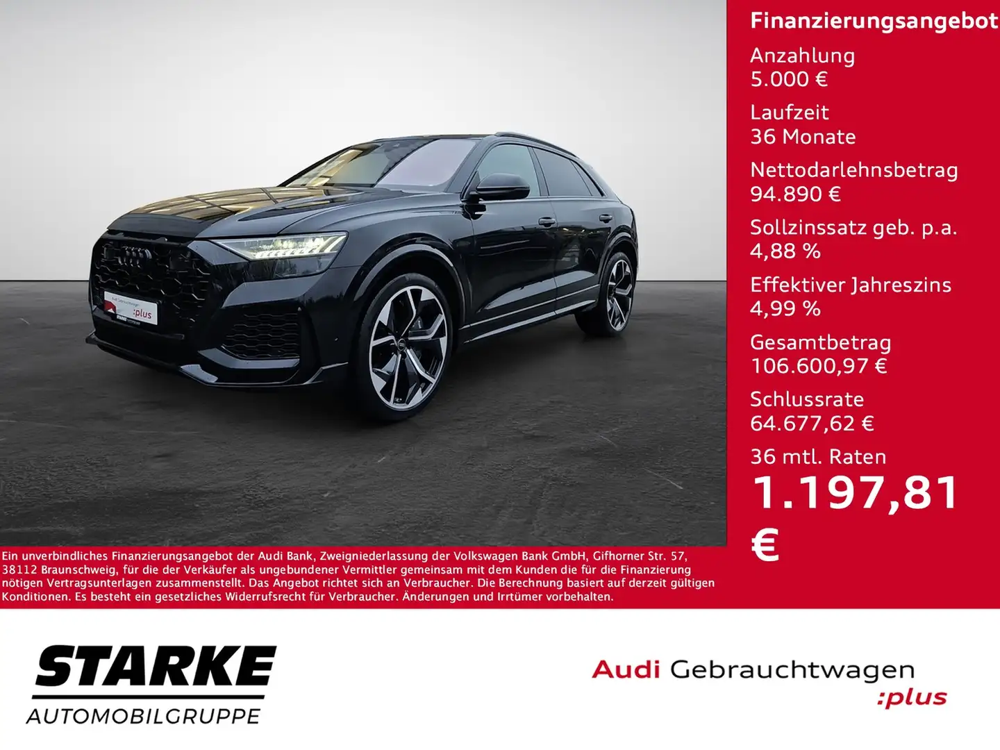 Audi RS Q8 RSQ8 4.0 TFSI tiptronic quattro NaviPlus Matrix... Schwarz - 1