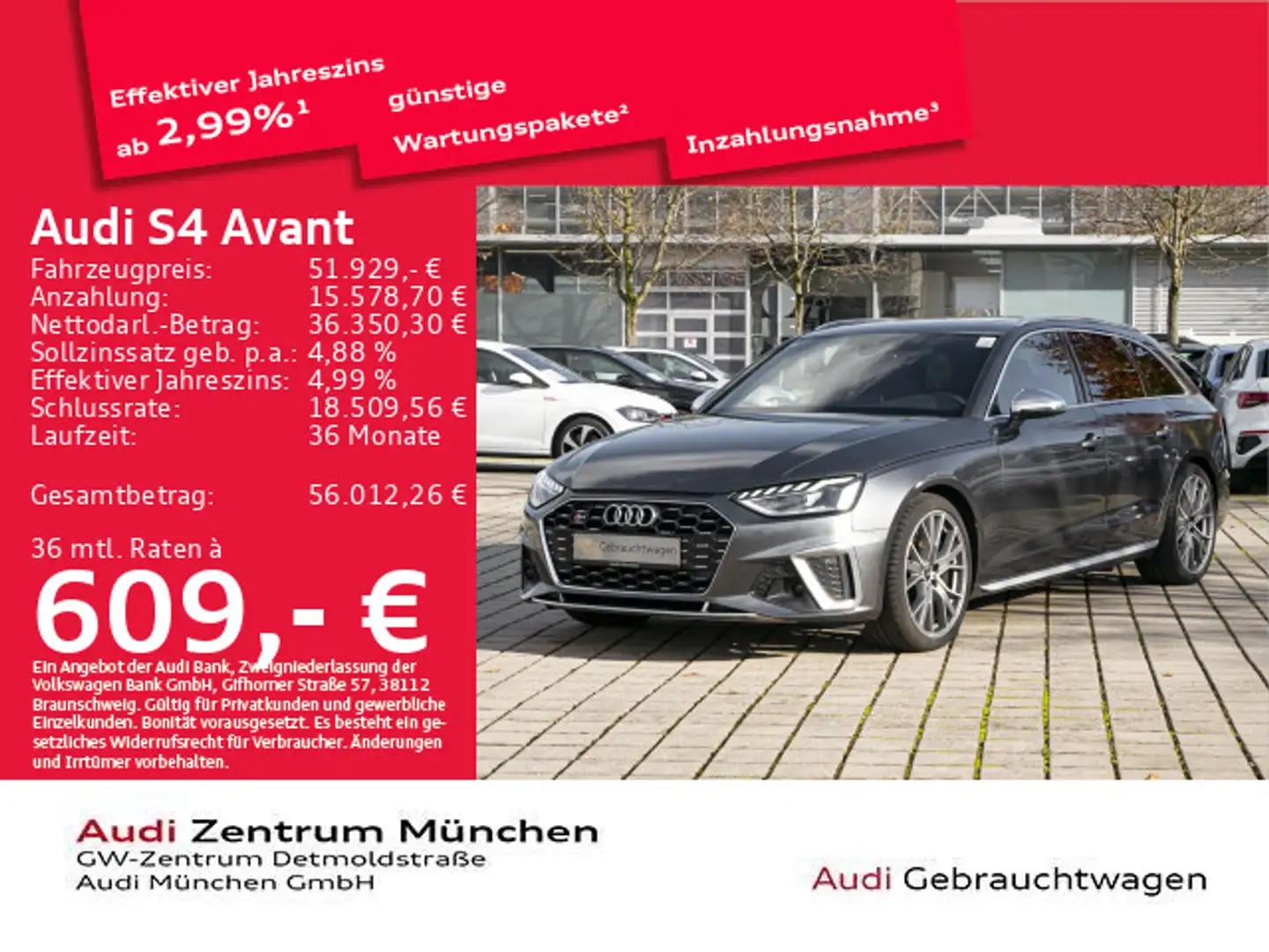 Audi S4 TDI tiptr. Pano/AHK/Massage Grau - 1