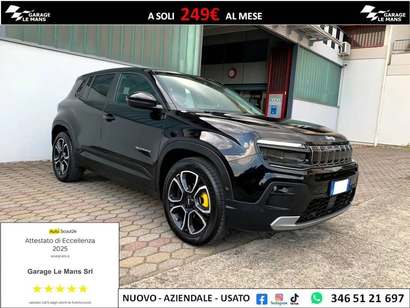 Jeep Avenger 1.2 T SUMMIT CARPLAY LED CRUISE TELEC PDC UNIP Nero - 1