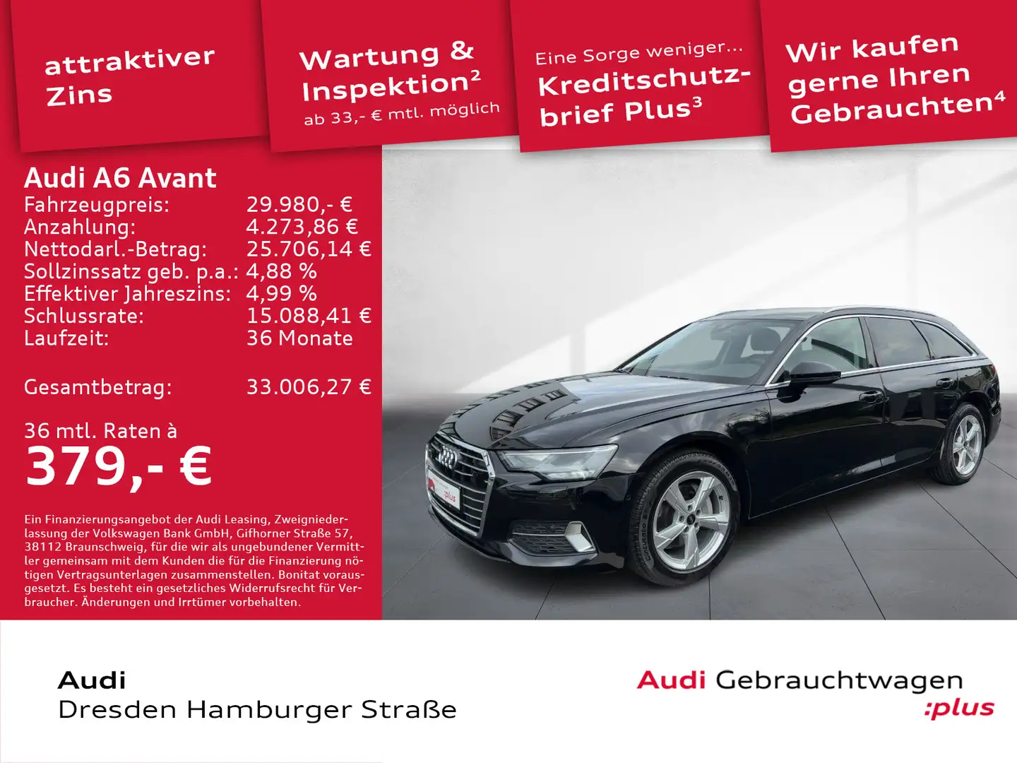 Audi A6 40TDI Sport qua. LED Navi AHZV S tronic Schwarz - 1