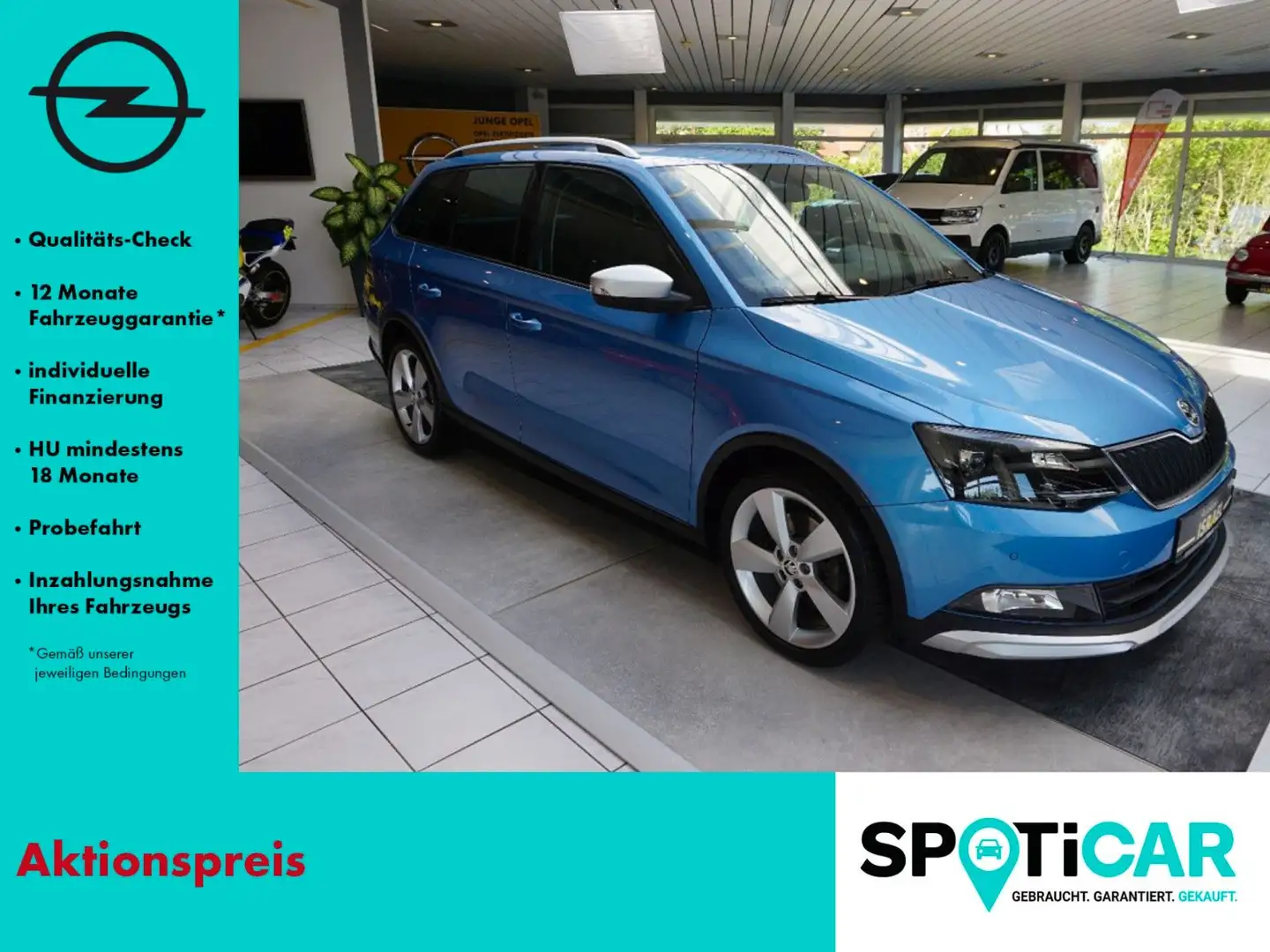 Skoda Fabia Combi Scoutline NAVI, KLIMAAUTOMATIK, PDC Blauw - 1