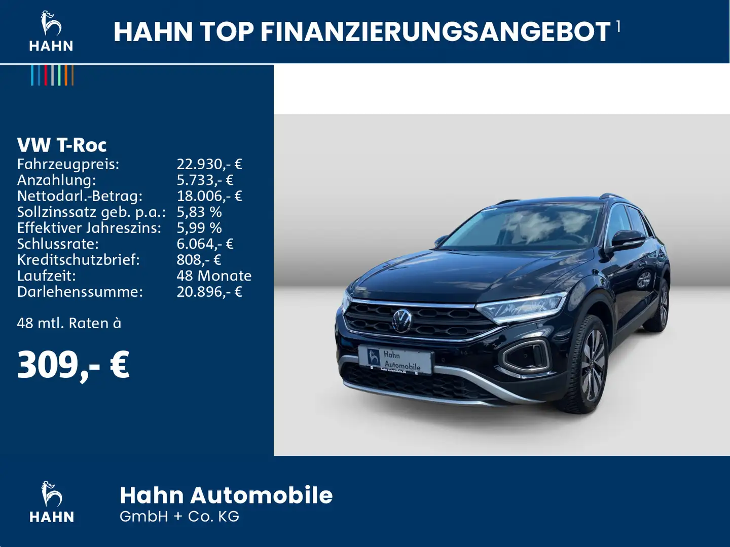 Volkswagen T-Roc 1.0TSI Move ACC LED Navi-Vorb. PDC Sitzhei Schwarz - 2