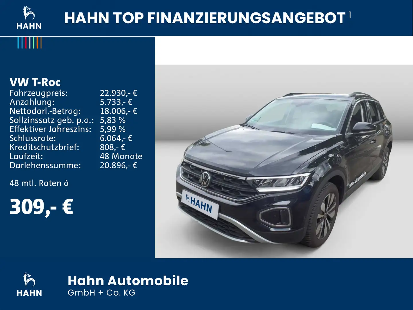 Volkswagen T-Roc 1.0TSI Move ACC LED Navi-Vorb. PDC Sitzhei Schwarz - 2