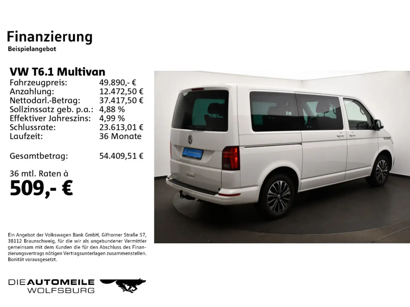 Volkswagen T6.1 Multivan 2.0 TDI DSG Generation Six AHK/Sta Weiß - 2