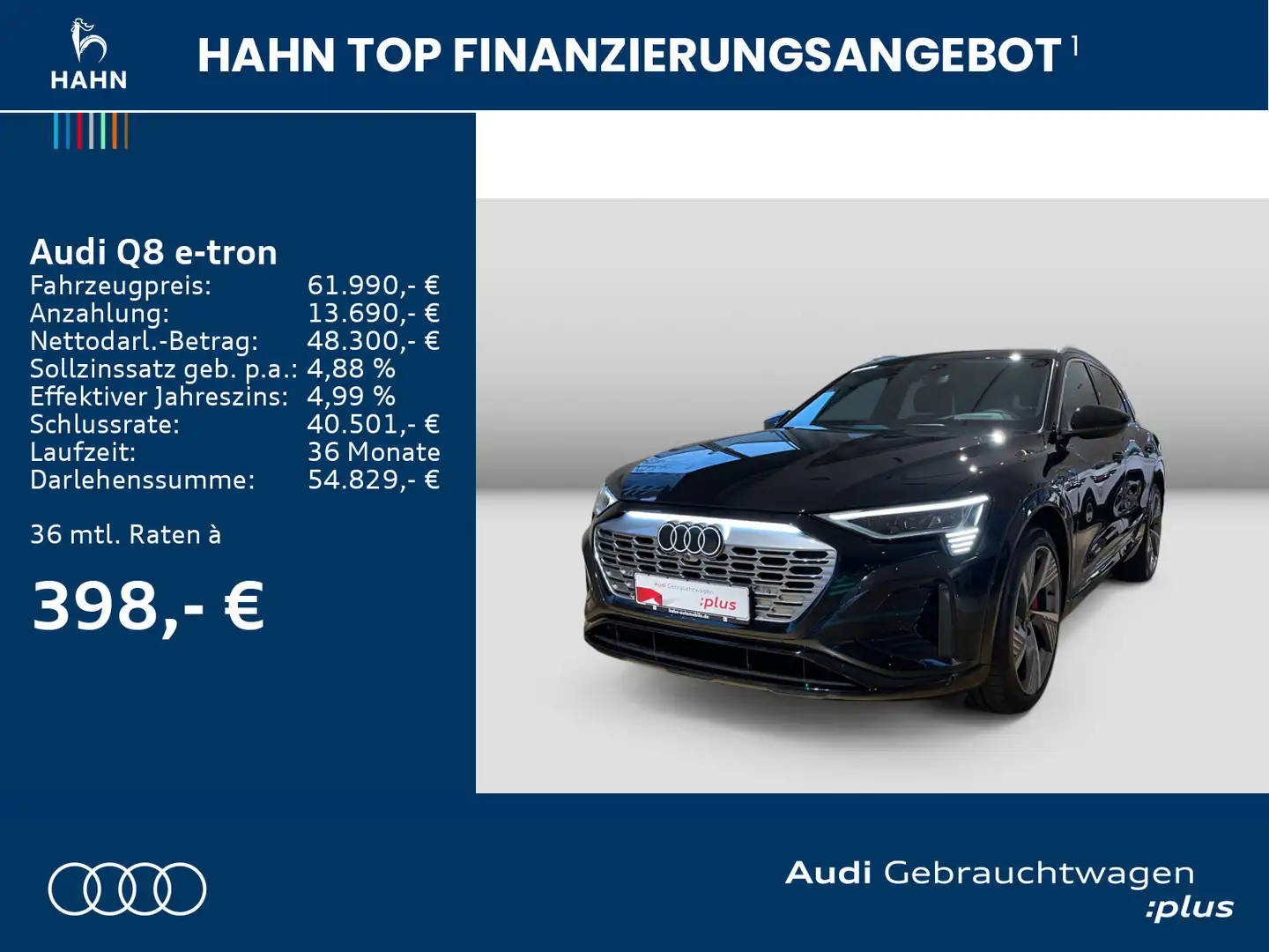 Audi Q8 e-tron 55 quattro S-line Matrix HUD AHK CAM Schwarz - 2