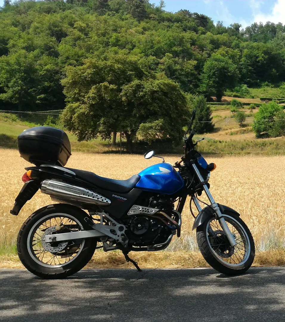 Honda Vigor 650 bauletto e copia copri marmitte nuove originali Blu/Azzurro - 1