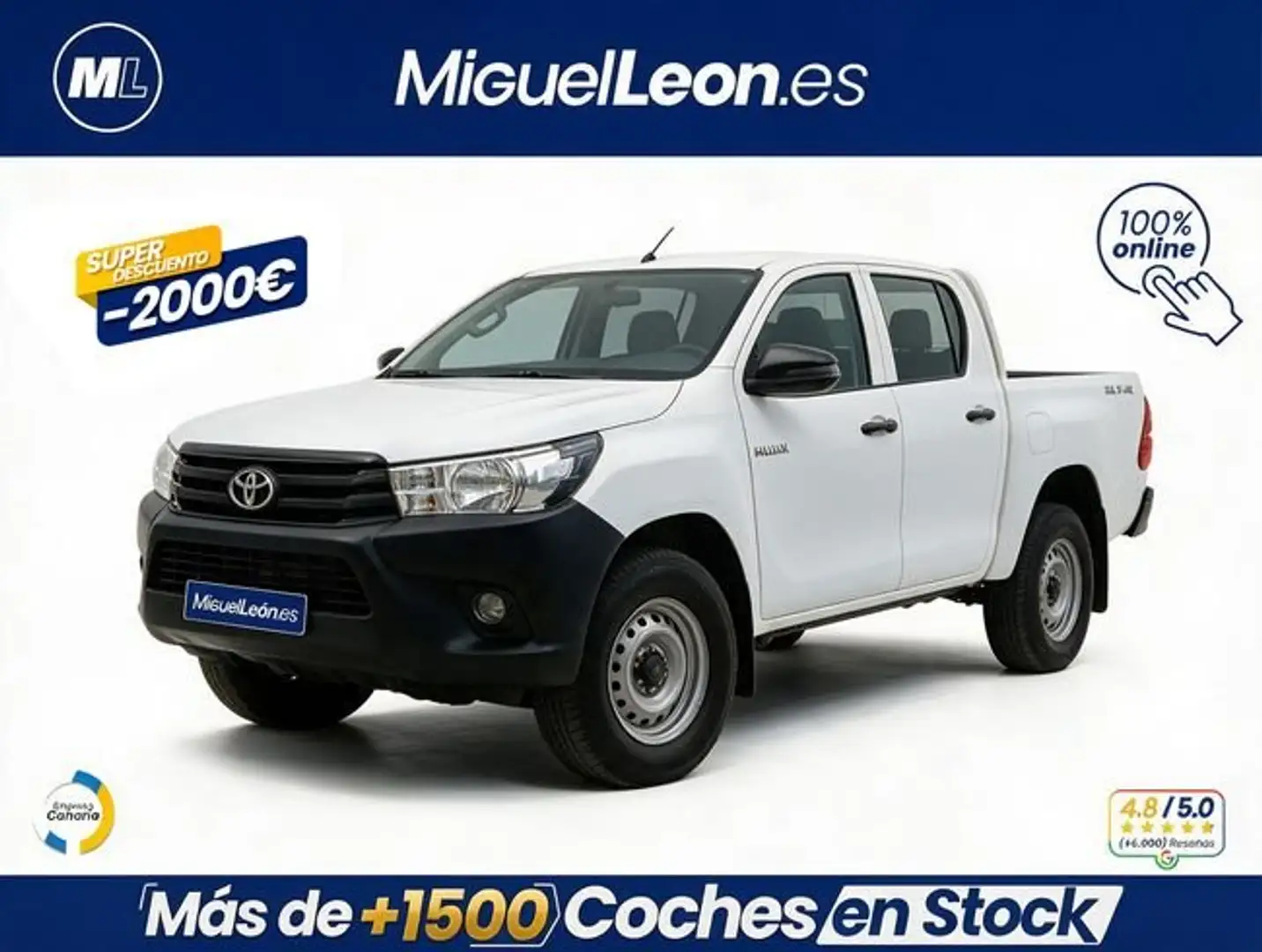 Toyota Hilux Doble Cabina 2.4 D-4D 150 CV 4x4 GX (Manual Blanco - 1
