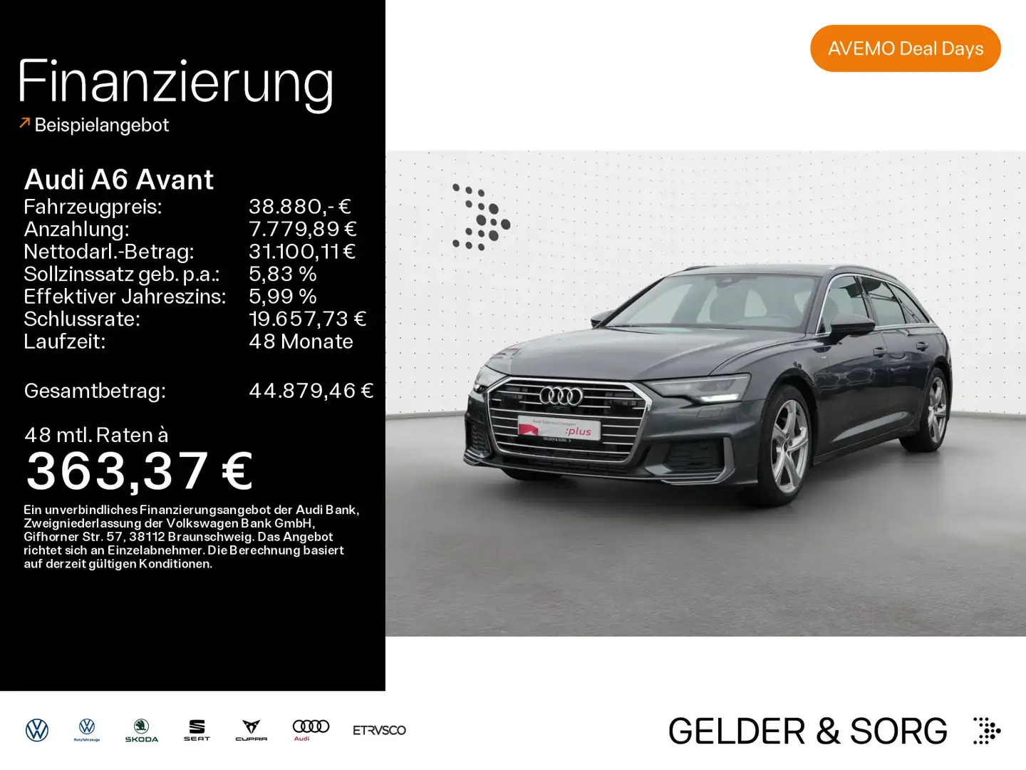 Audi A6 45 TFSI S line Business*AHK*B&O*360°* Grau - 1