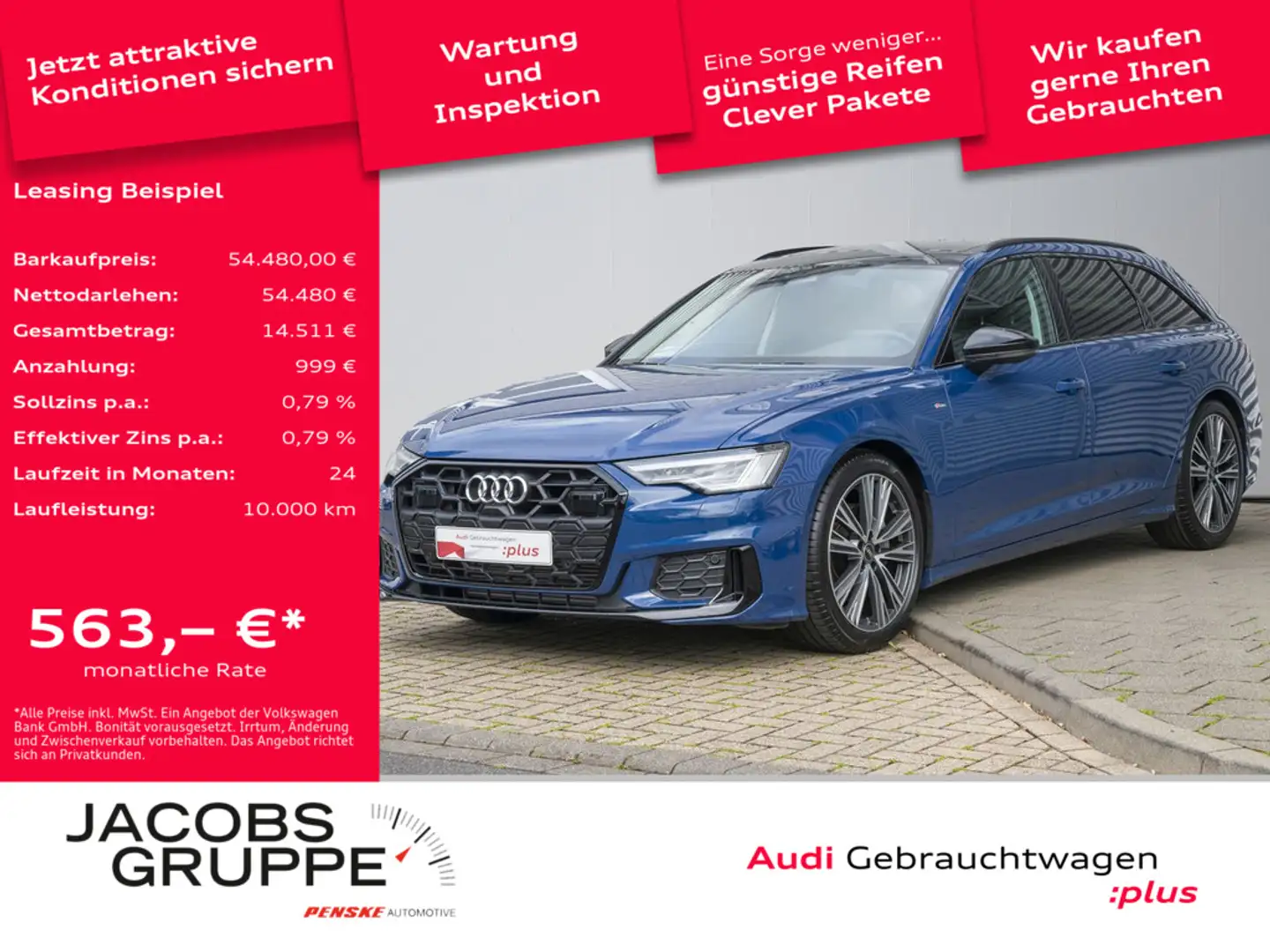 Audi A6 Avant S line 45 TFSI S tronic AHK*Matrix*Pano*SHZ* Blau - 1