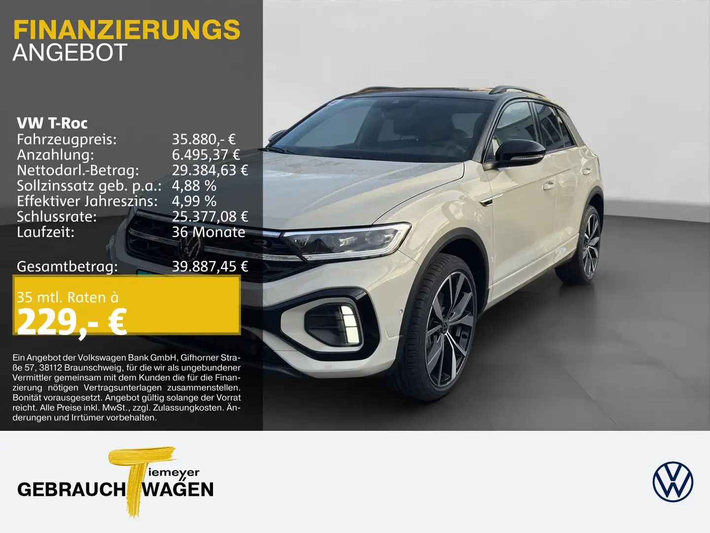 Volkswagen T-Roc 1.5 TSI DSG R-LINE LM19 PANO KAMERA SITZHZ Grau - 1