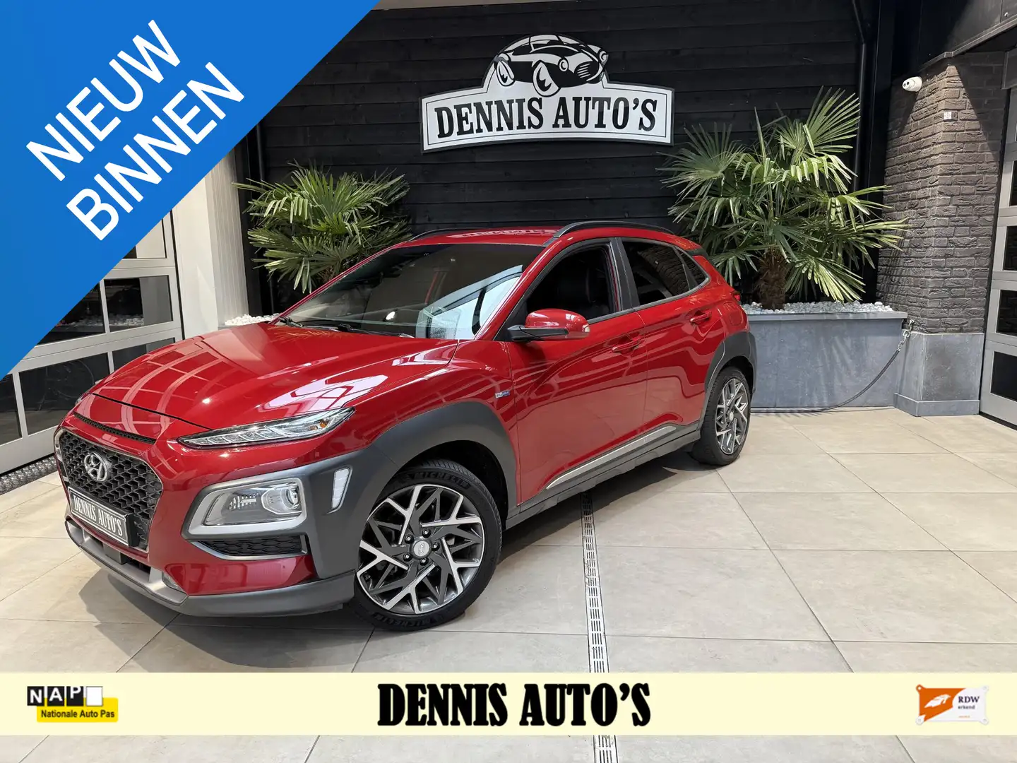 Hyundai KONA 1.6 GDI HEV Premium Luxe Uitvoering! Rood - 1