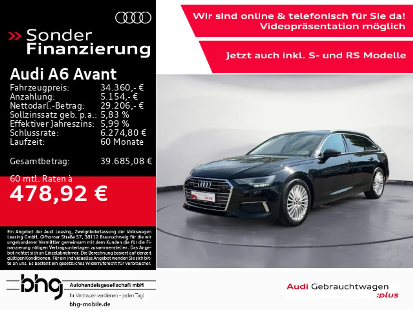 Audi A6 40 TDI design LED/ACC/Navi/Assist/uvm. Schwarz - 1