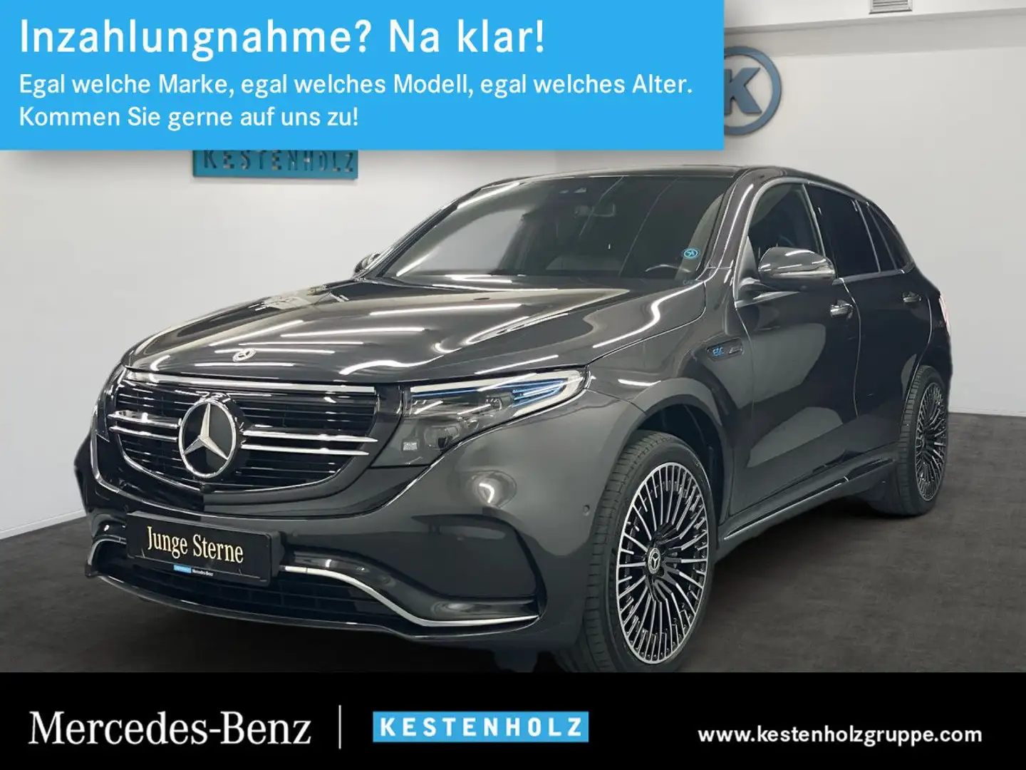 Mercedes-Benz EQC 400 4Matic AMG+AHK+360°+MULTIBEAM+MEMORY Gris - 1