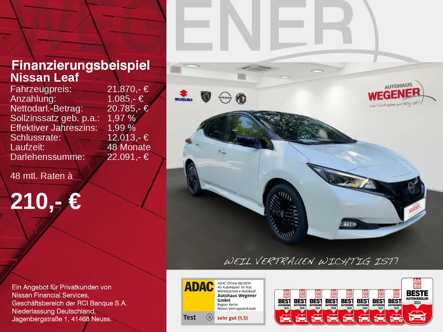 Nissan Leaf LEAF TEKNA 40kWh LEDER LED 360° Rundumsicht Bose Alb - 2