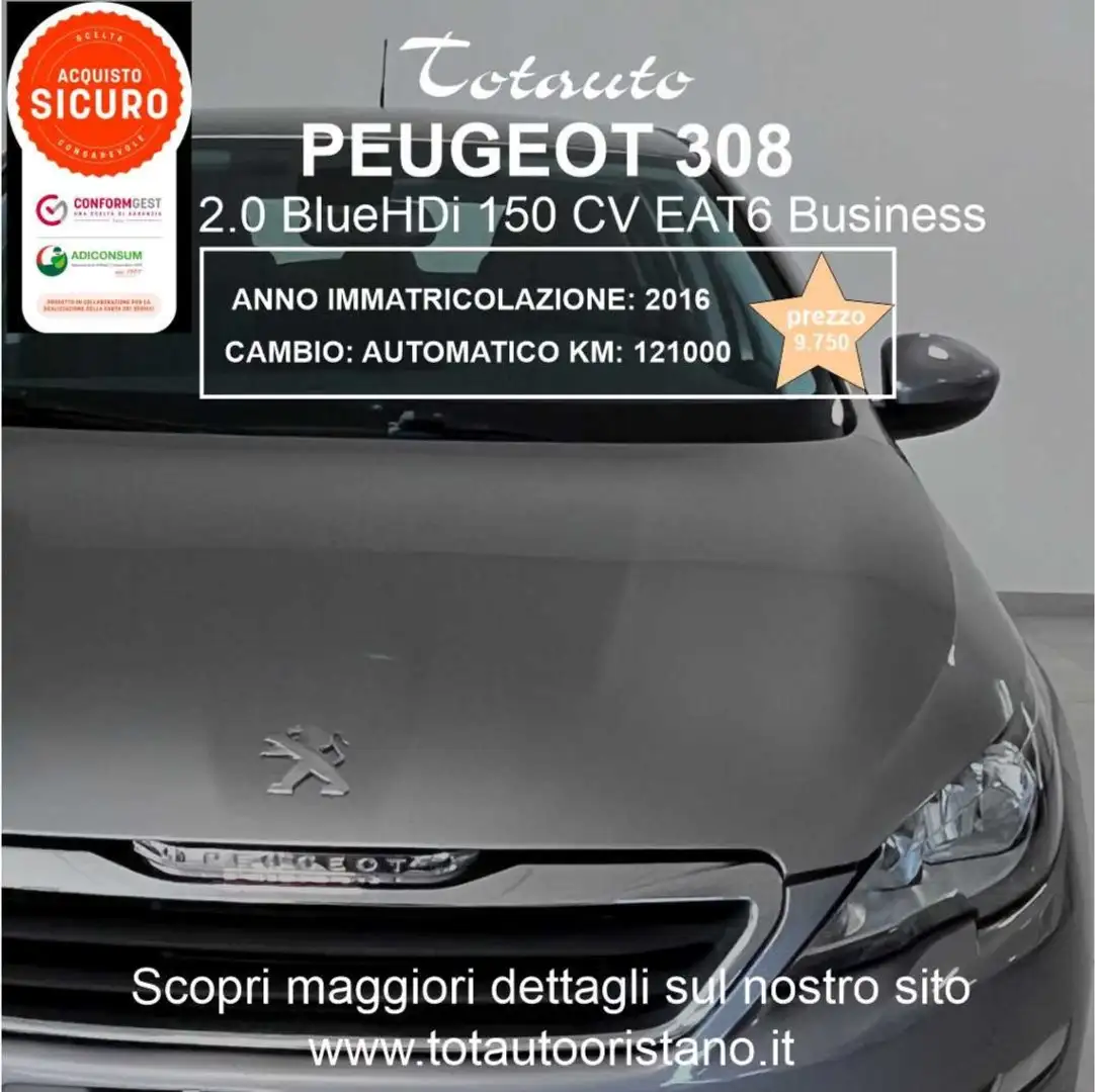 Peugeot 308 BlueHDi 150 S&S EAT6 Business Gris - 1