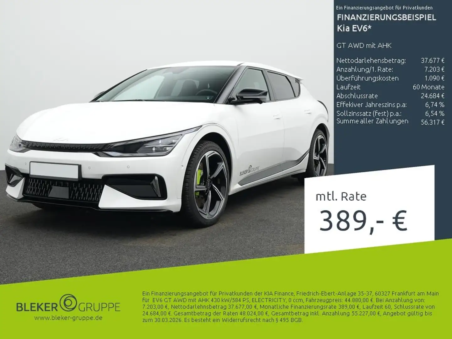 Kia EV6 GT AWD mit AHK Weiß - 1