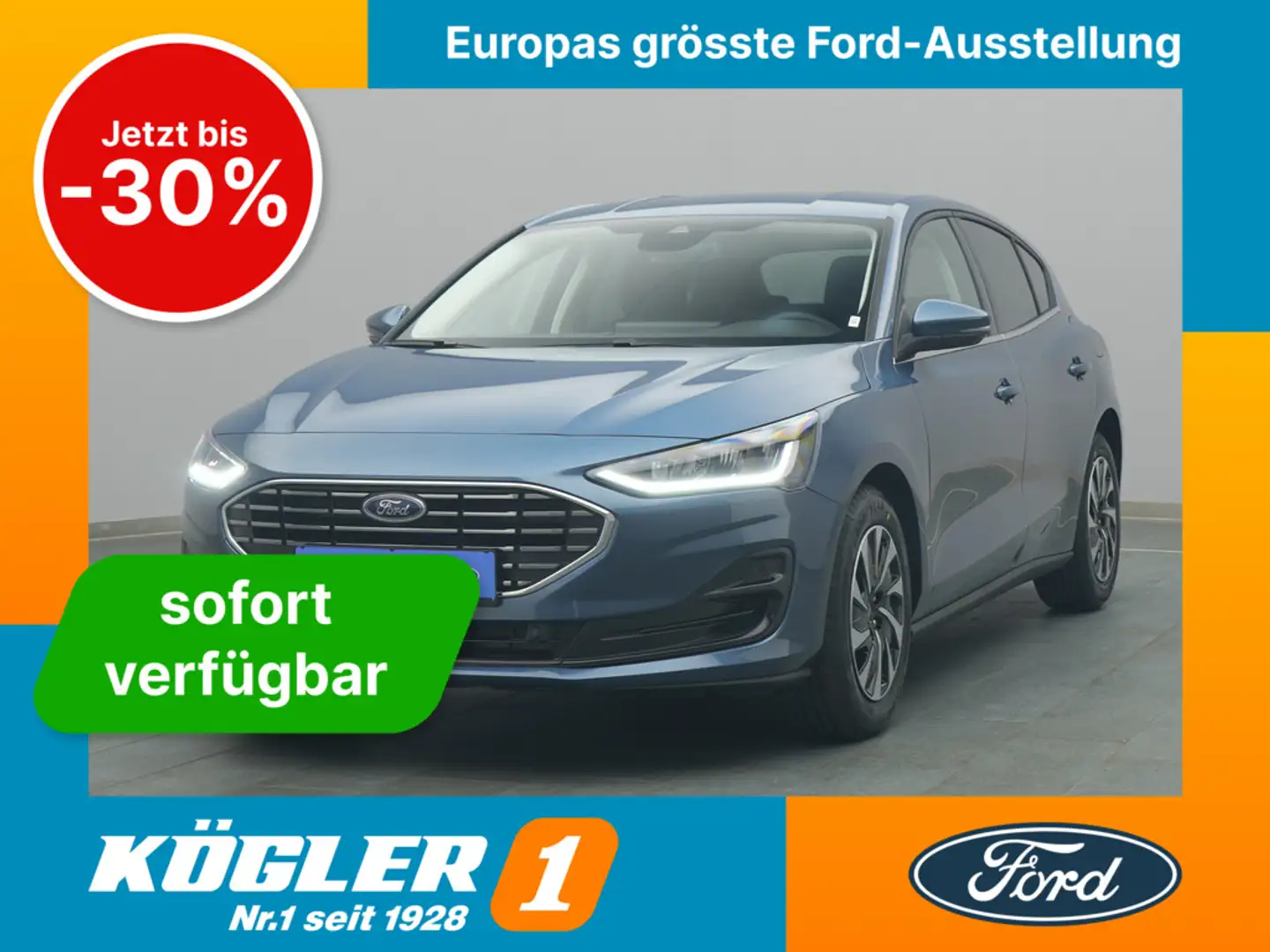 Ford Focus Titanium Edition 155PS/Aut./ACC/PDC Blauw - 1