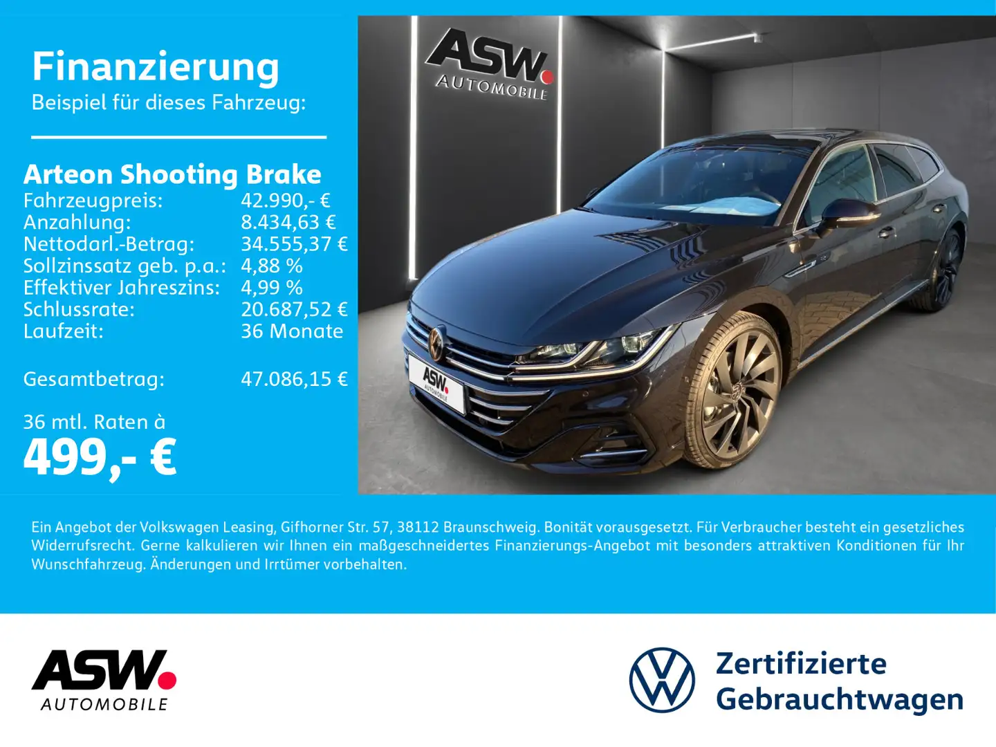 Volkswagen Arteon R-Line 2.0 TDI SCR 4MOTION Schwarz - 1