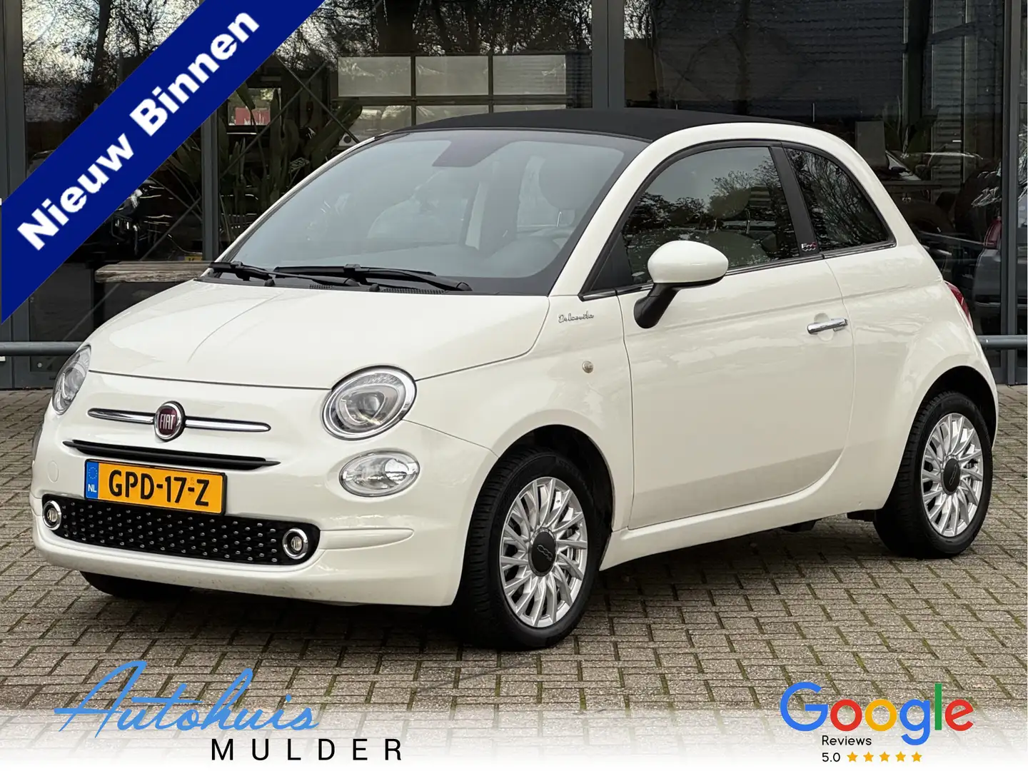 Fiat 500 1.0 Hybrid Cabrio Clima/Cruise/Navi/Leer/LM-Velgen Bianco - 1