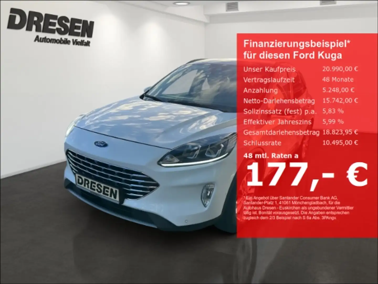 Ford Kuga 1.5 EcoBlue Titanium S Allwetter/AHK/Sitzheizung/ Blanc - 1